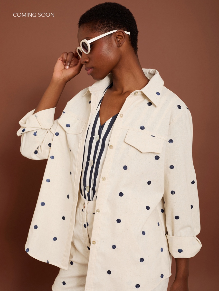 EMBROIDERED FRONT OVERSIZED SHIRT