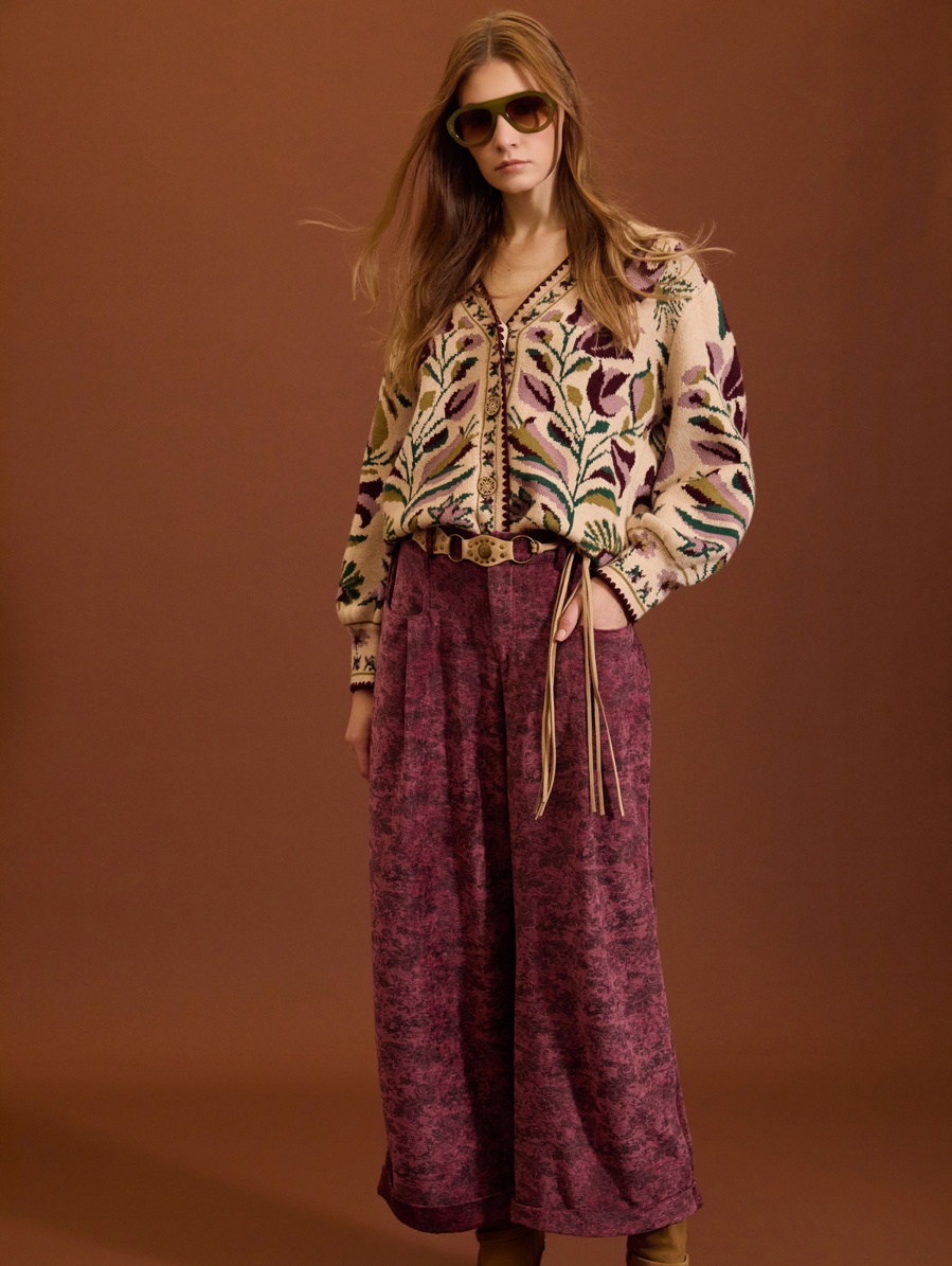 Pantalón holgado de terciopelo