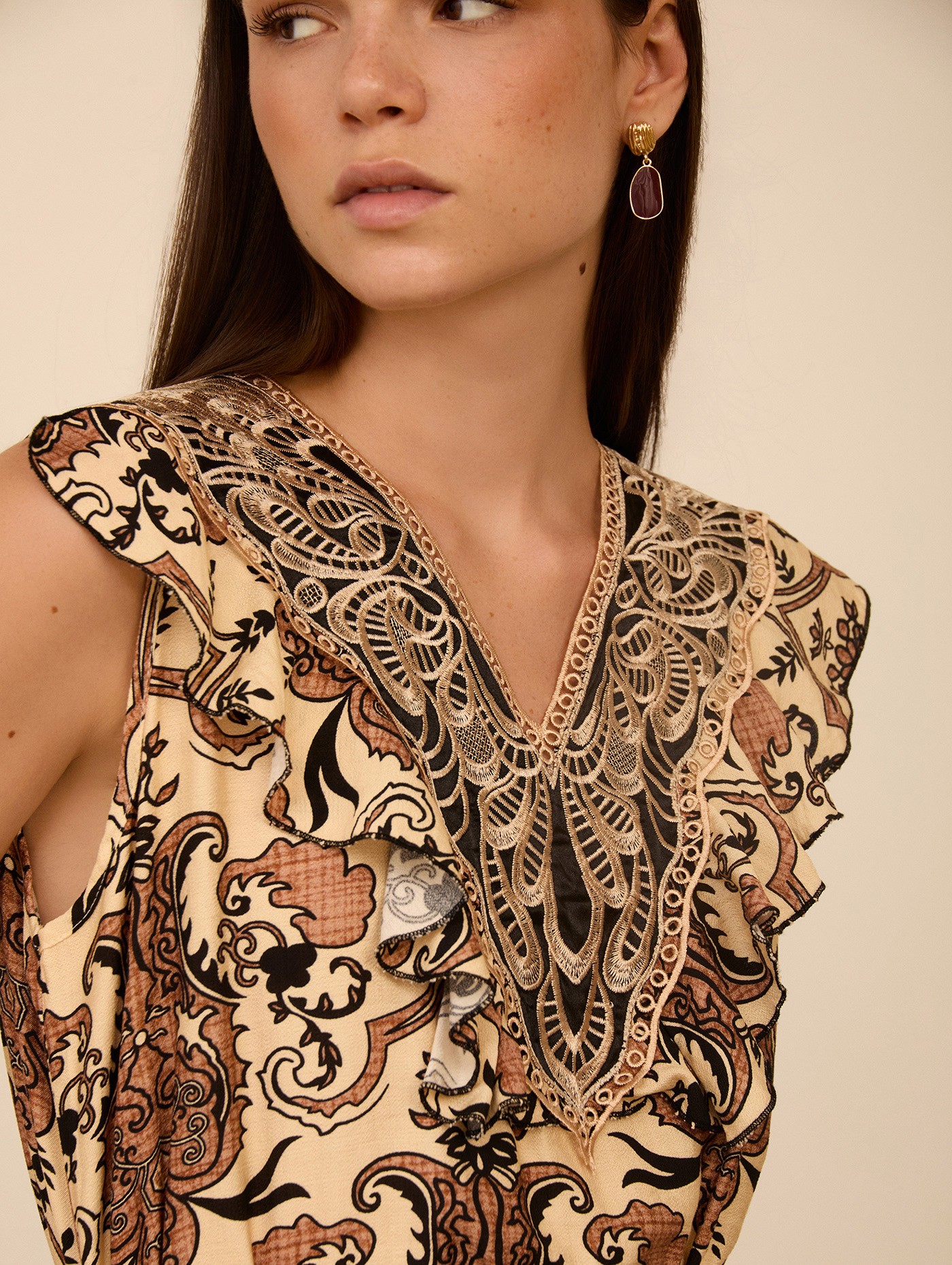 Vestido largo estampado pasley 1