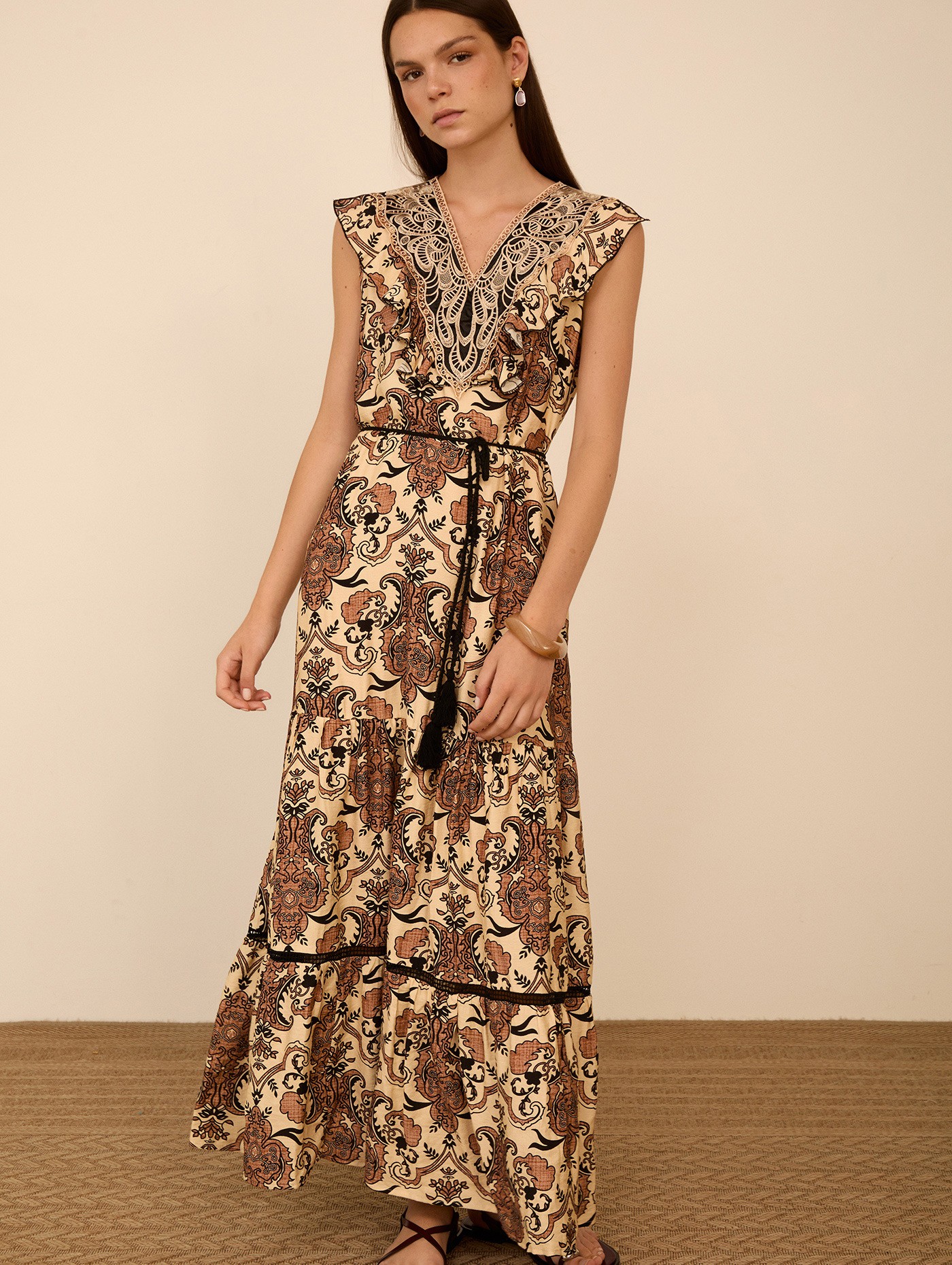 Vestido largo estampado pasley 8