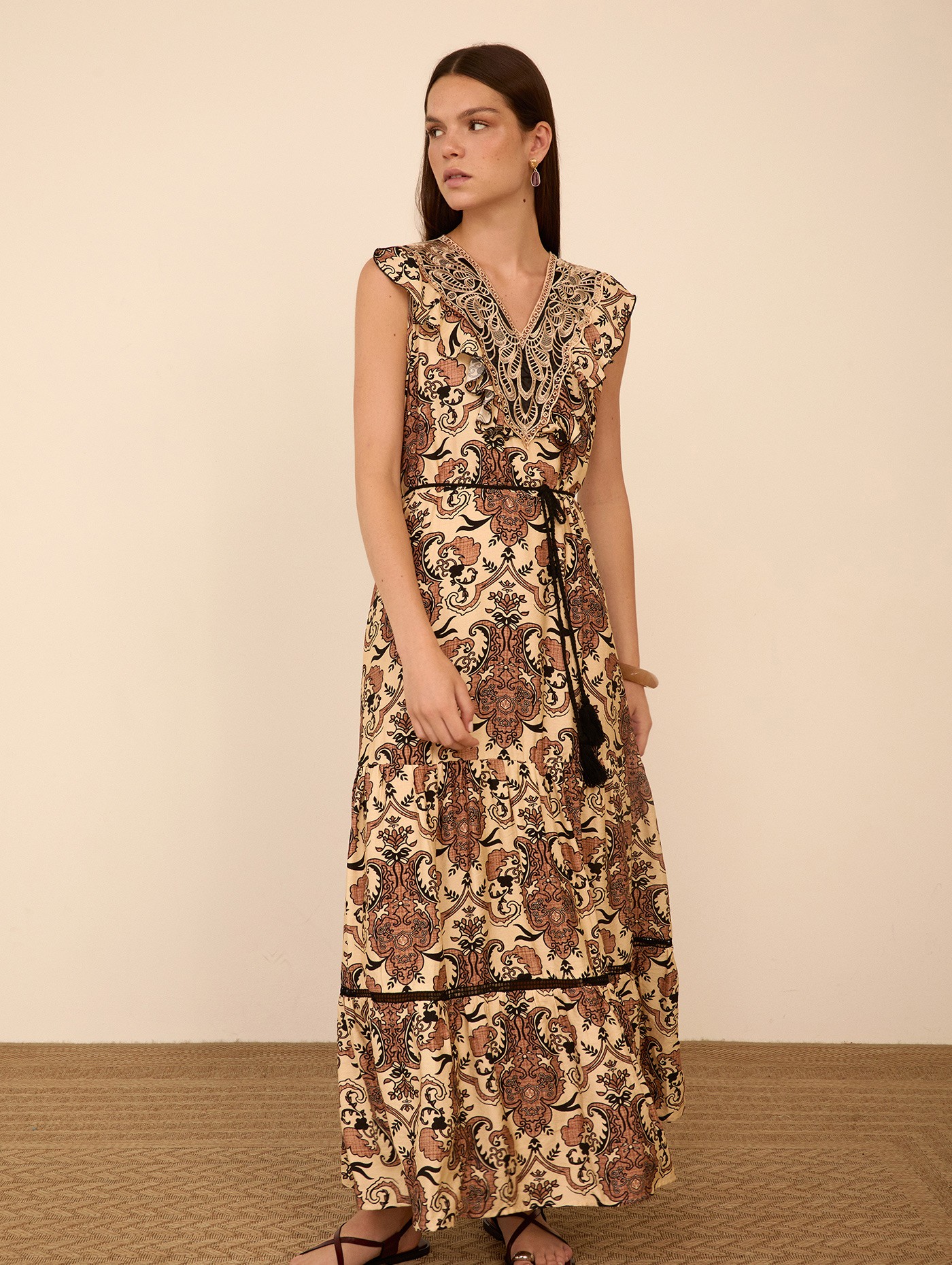 Vestido largo estampado pasley 2