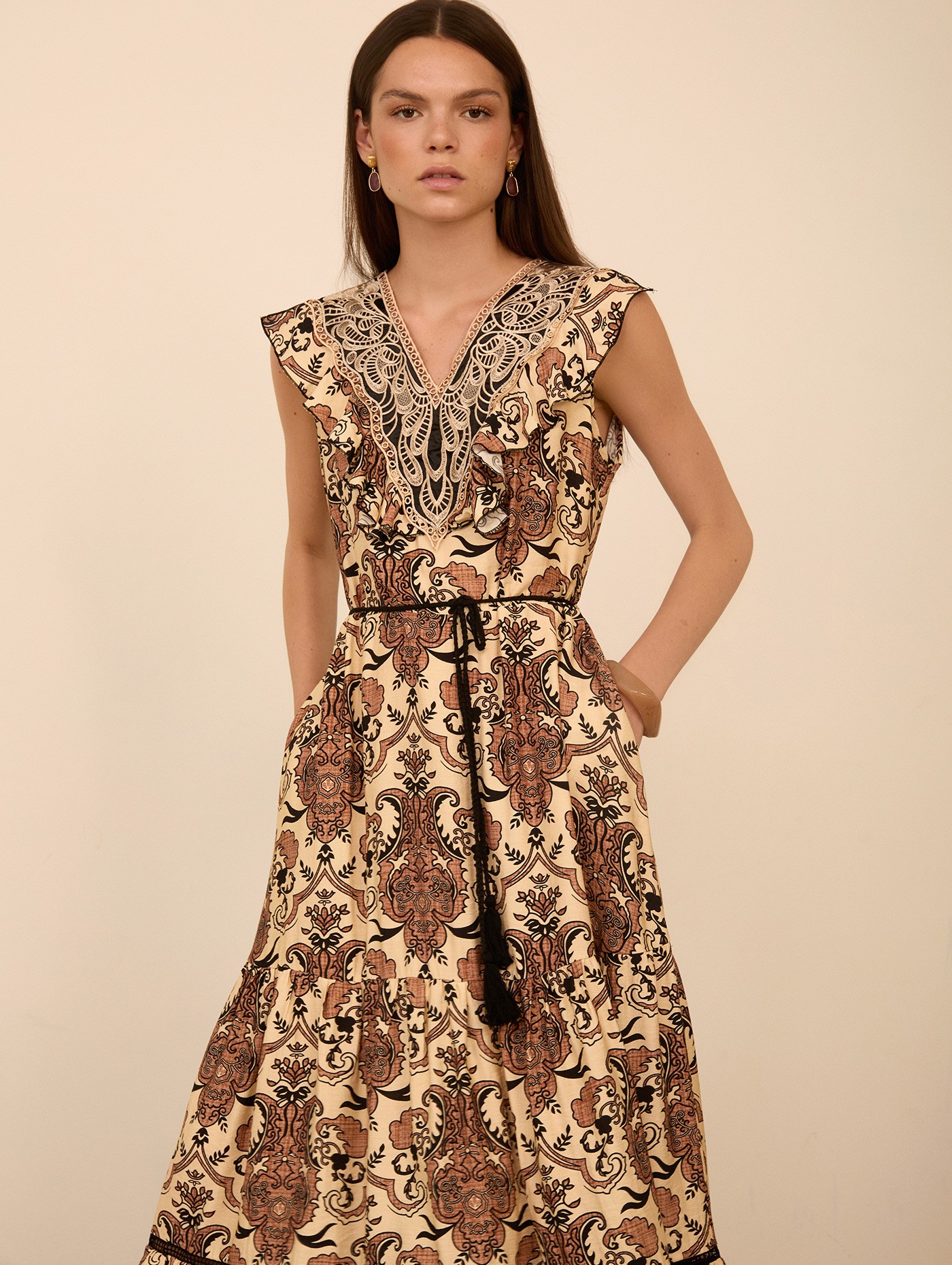 Vestido largo estampado pasley 6