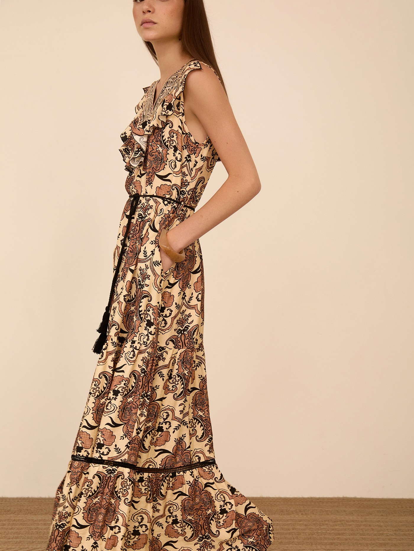 Vestido largo estampado pasley 5