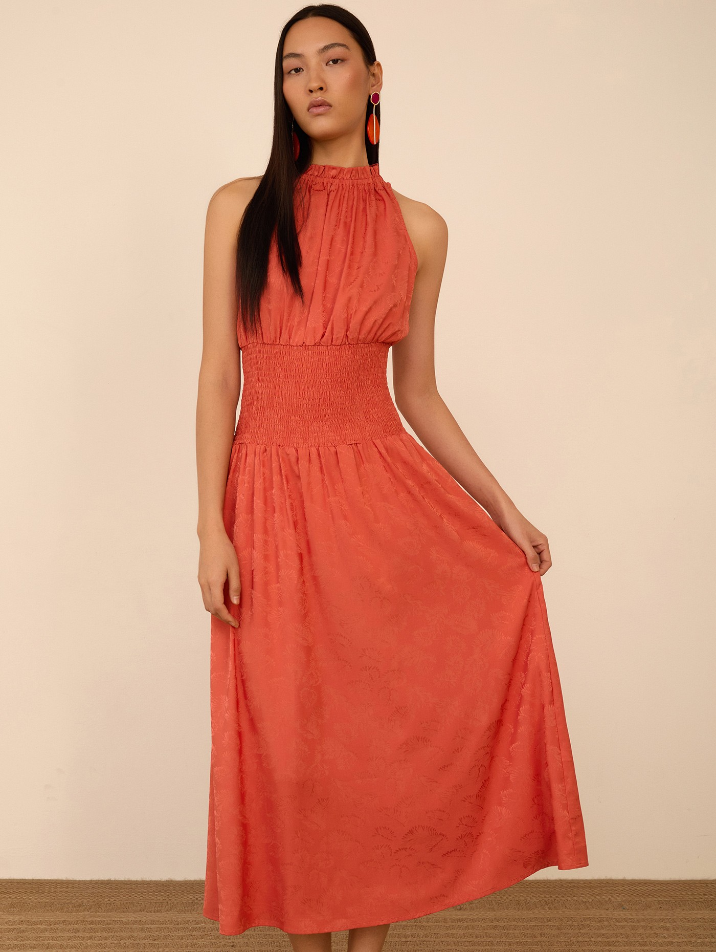 Vestido largo tejido jacquard 2