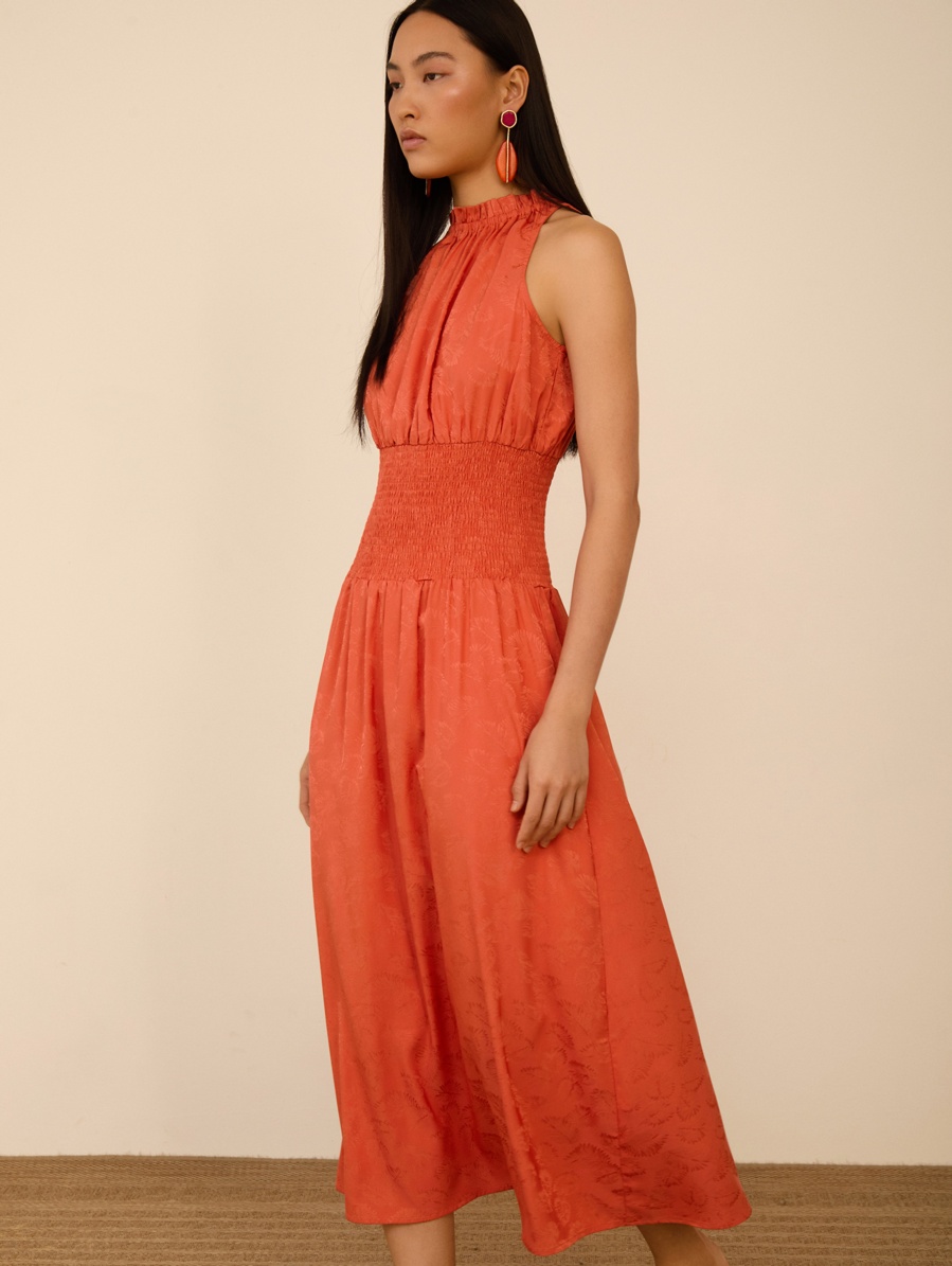 Vestido largo tejido jacquard