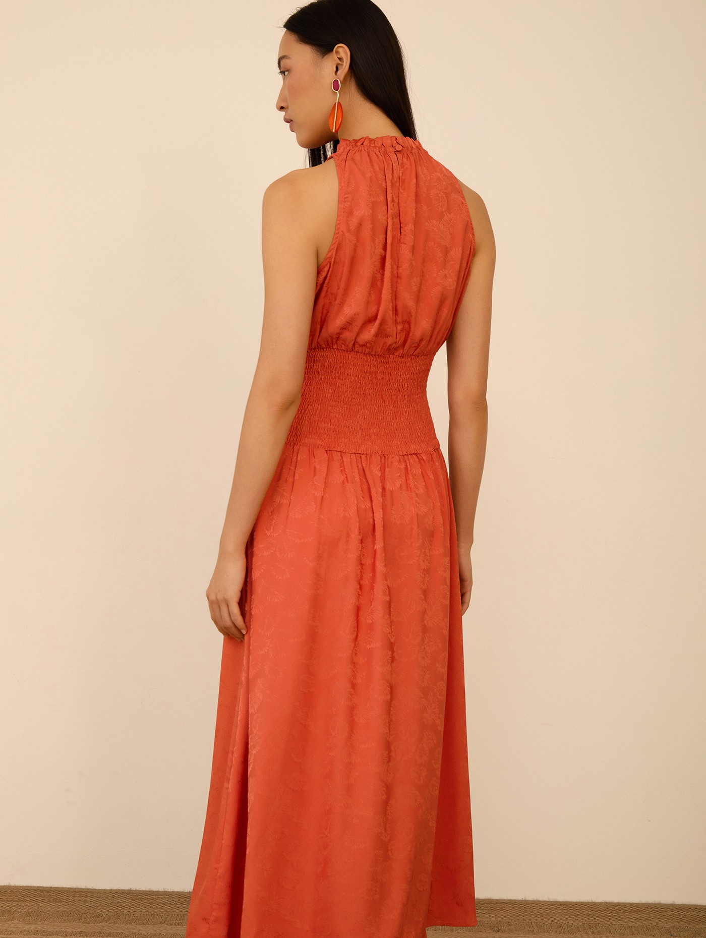 Vestido largo tejido jacquard 1