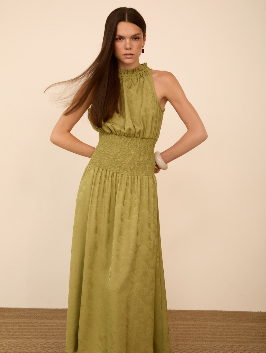 Vestido largo tejido jacquard