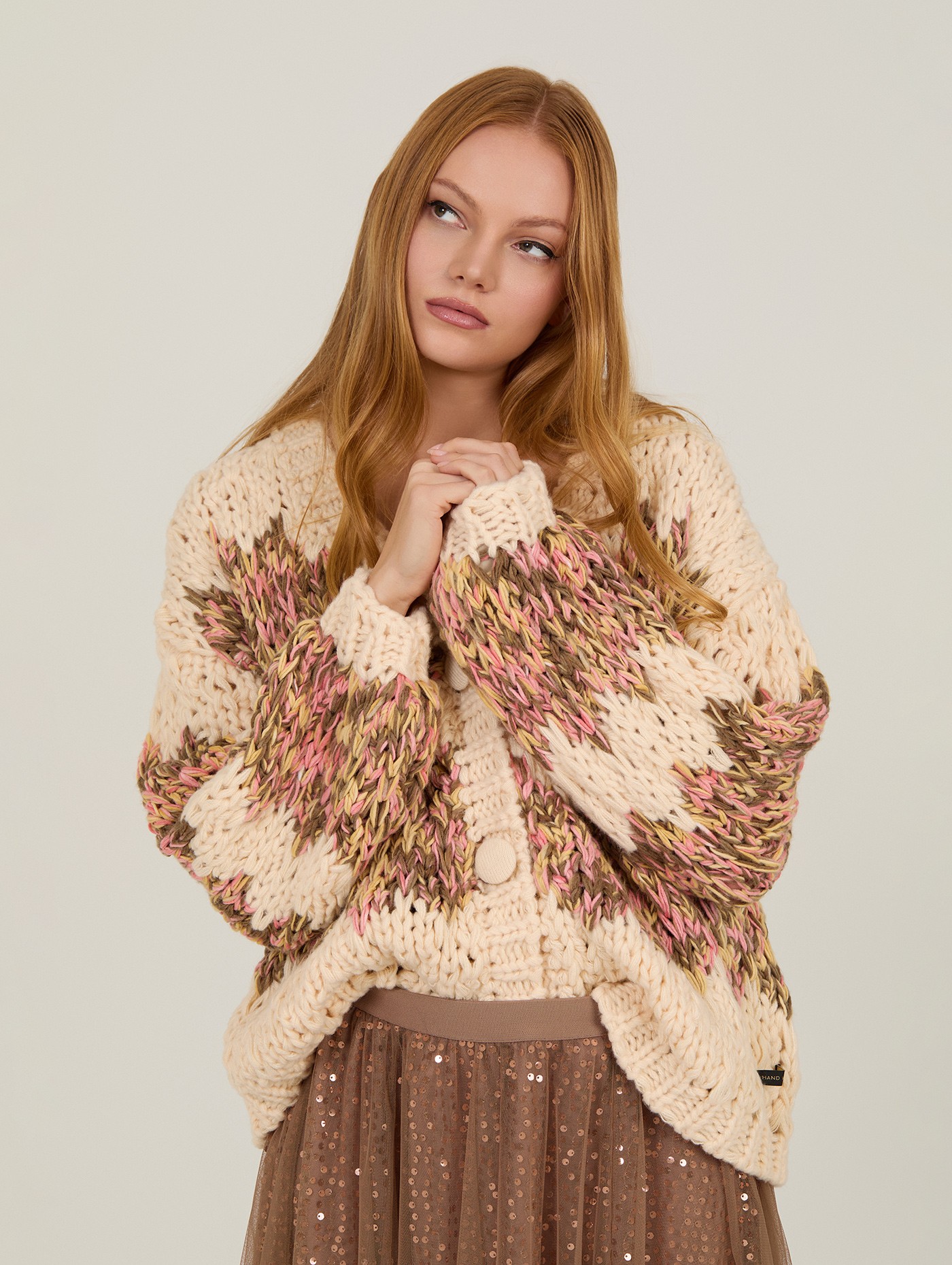 Thick knit cardigan 1