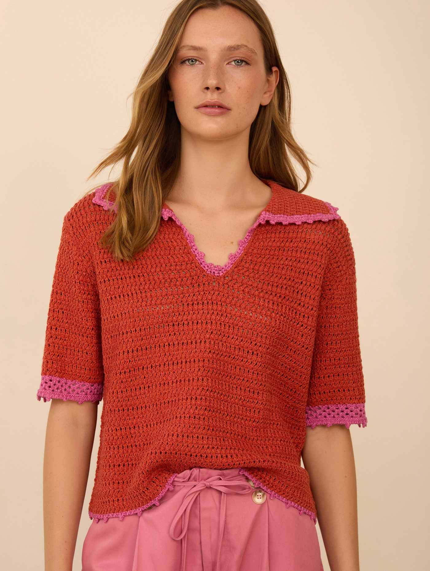 Polo de punto calado