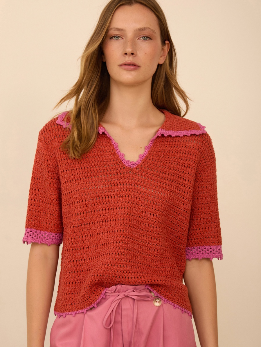 Polo de punto calado