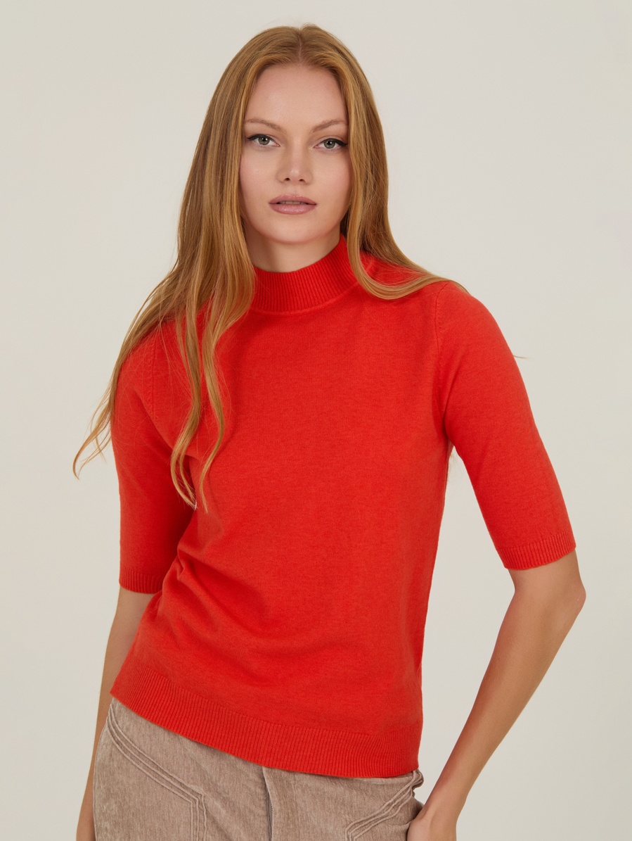 Basic Kurzarm-Pullover