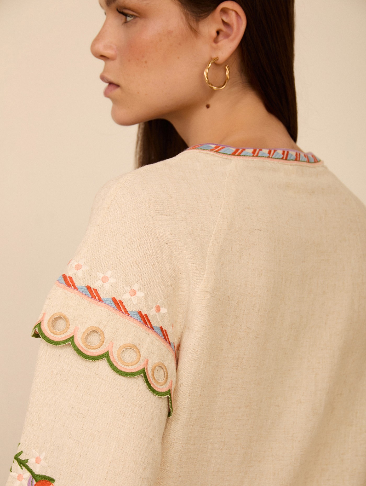 Camisa abierta bordada 2