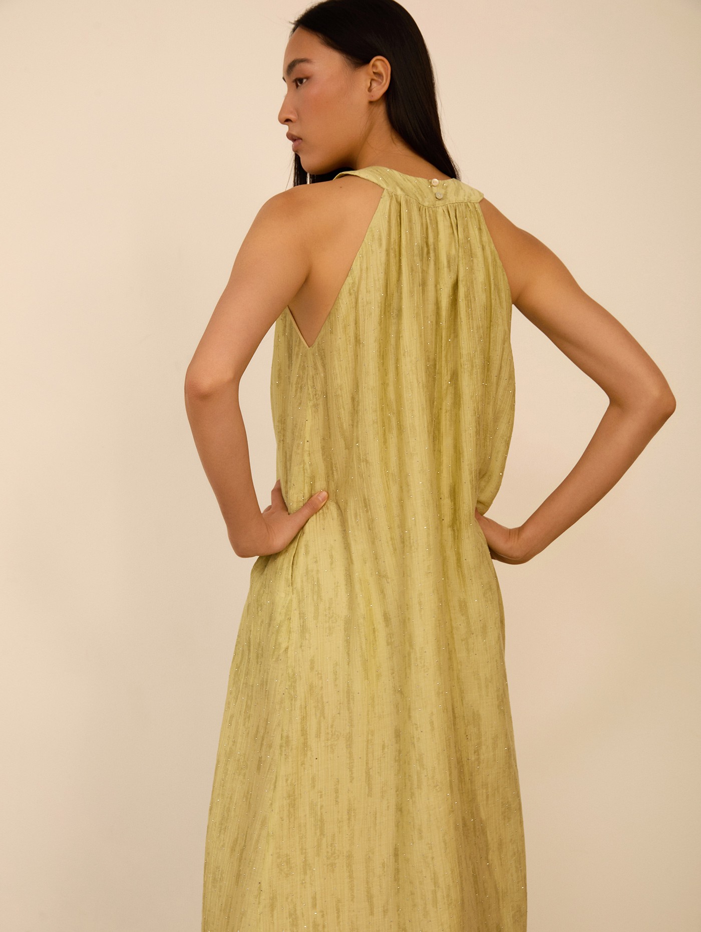 Vestido largo cuello halter 2