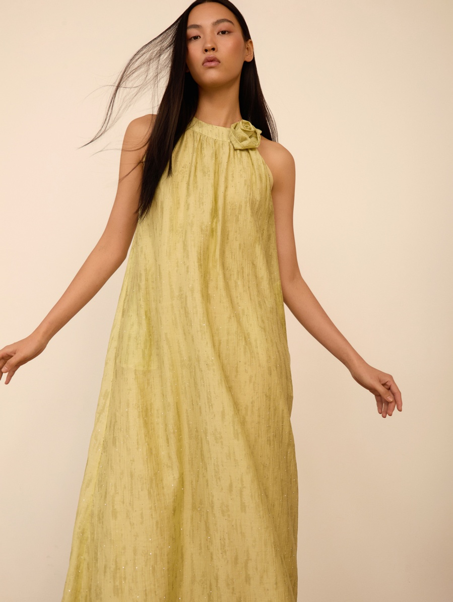 Vestido largo cuello halter