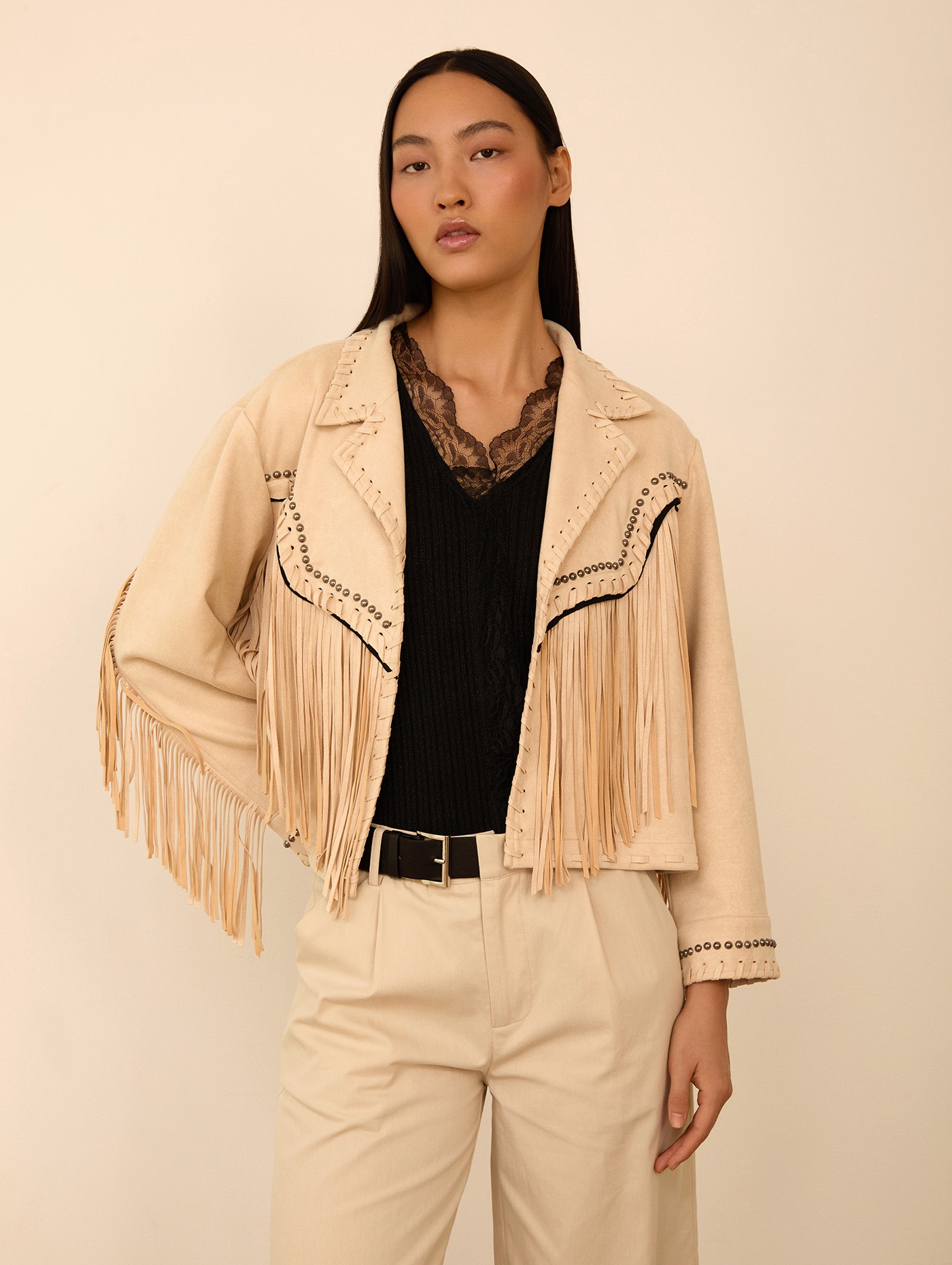 Cazadora de ante flecos 1