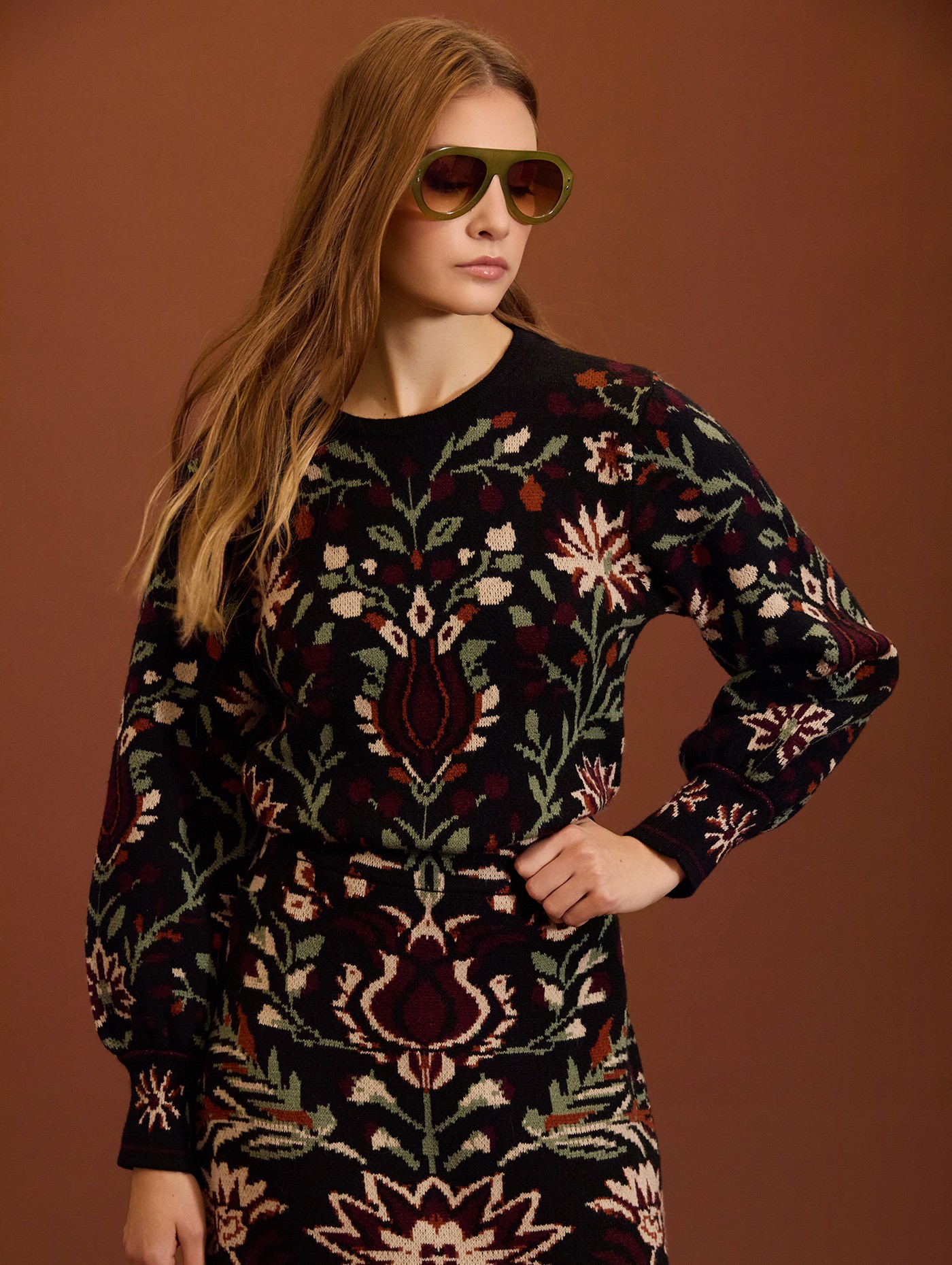 Jersey jacquard étnico