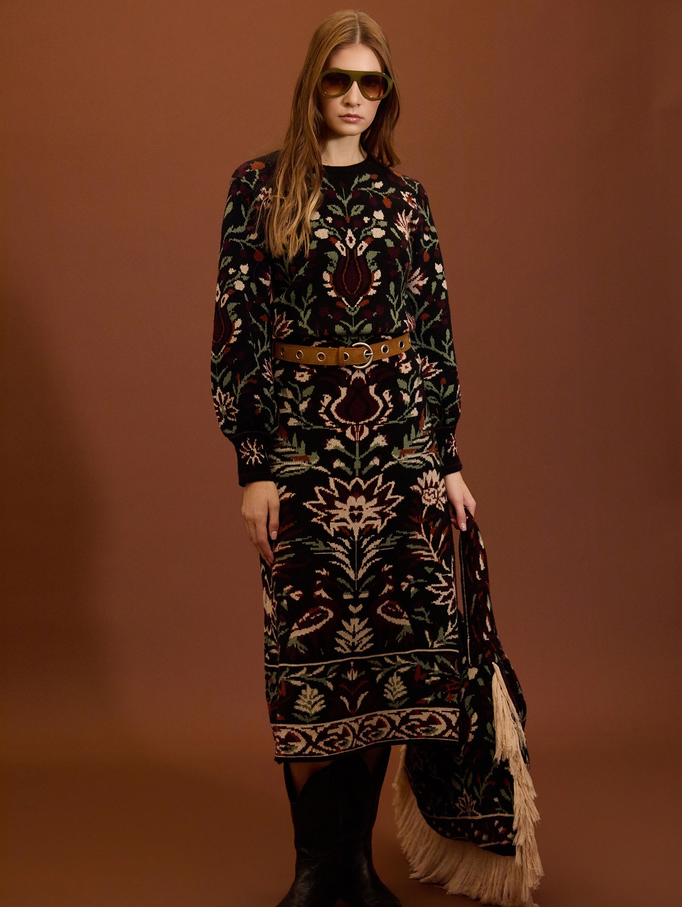 Jersey jacquard étnico