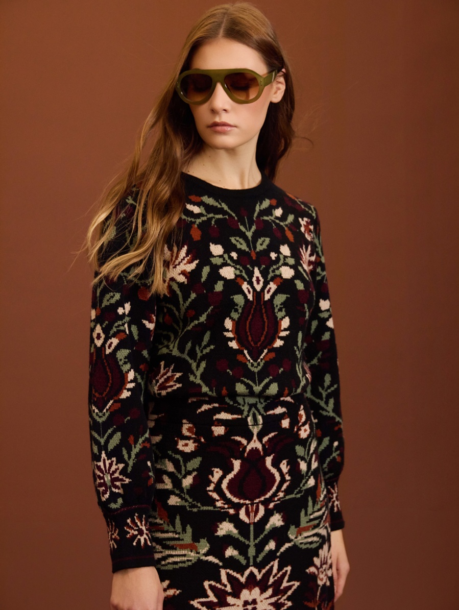 Jersey jacquard étnico