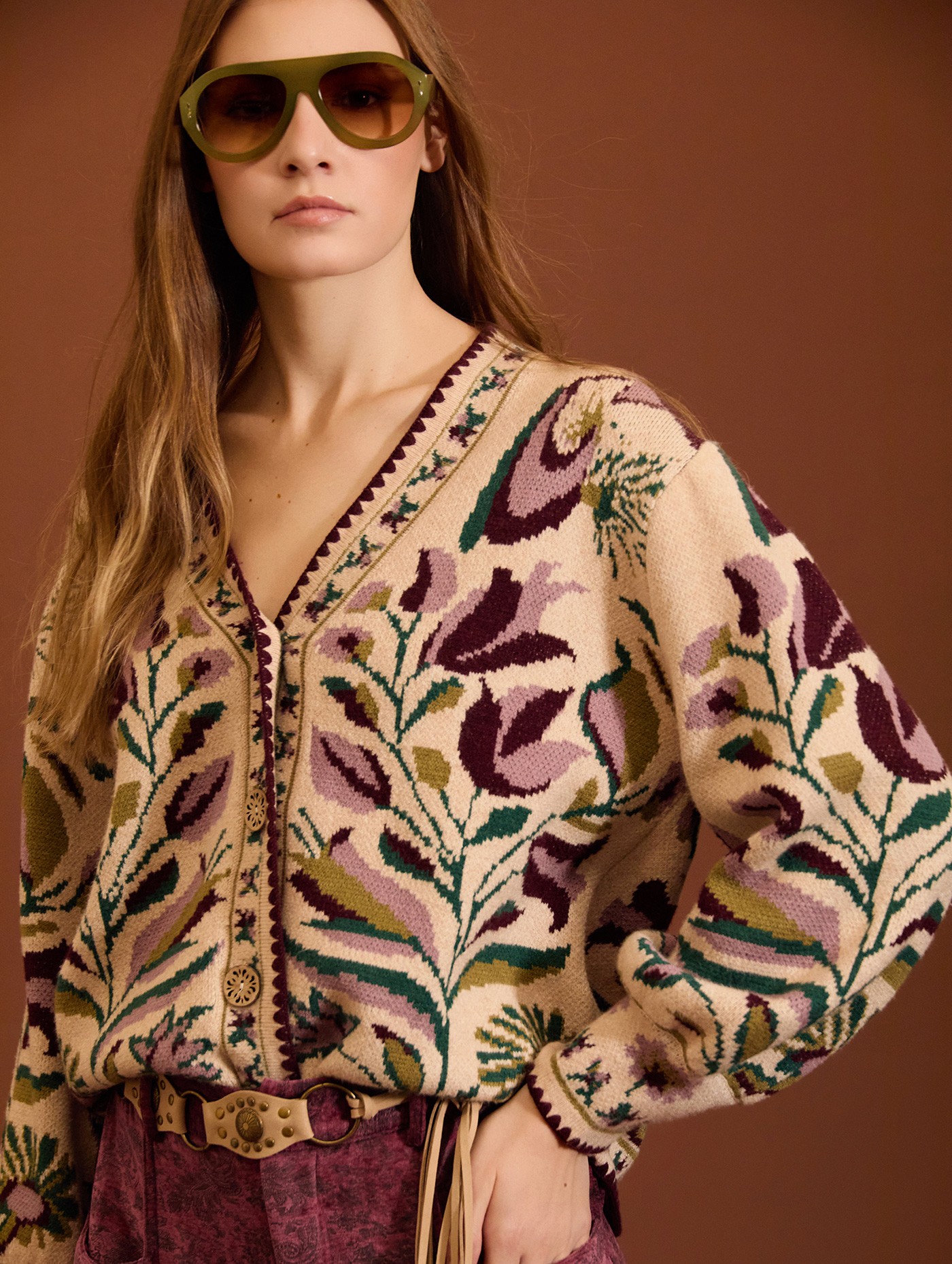 Floral jacquard cardigan 2