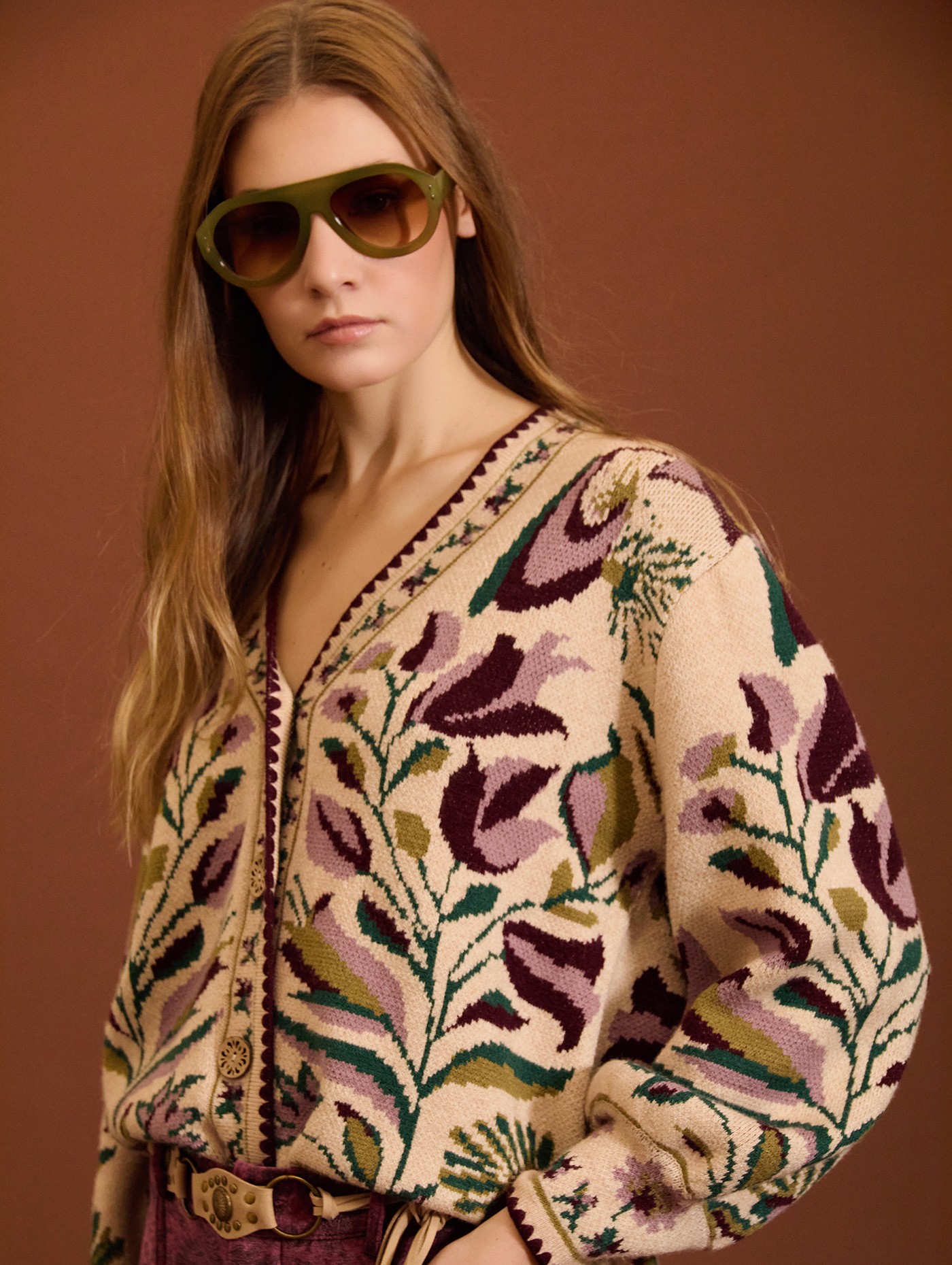 Floral jacquard cardigan 3