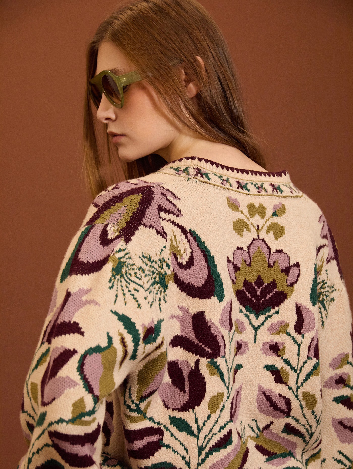 Floral jacquard cardigan 4