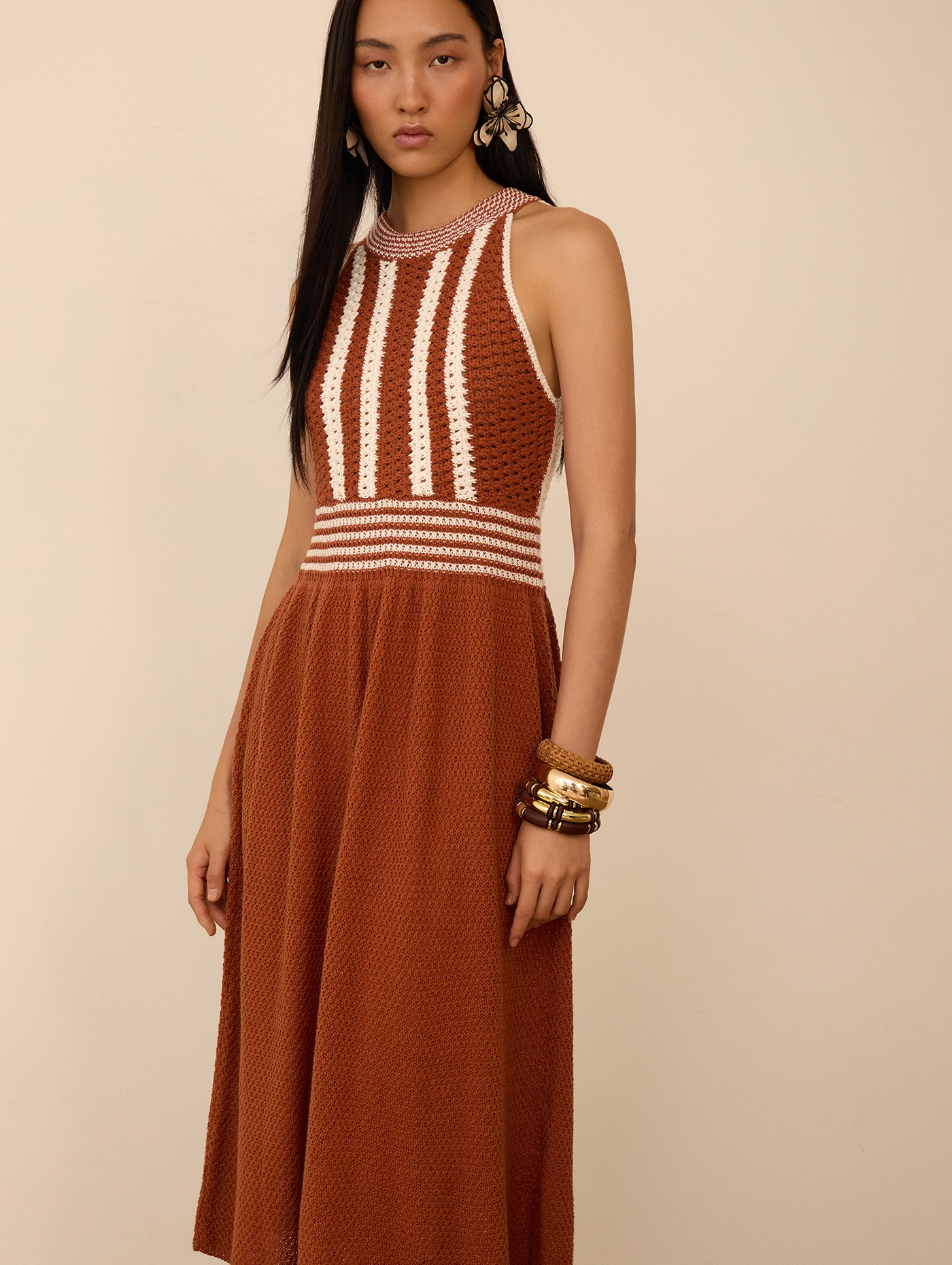 Vestido de punto bicolor