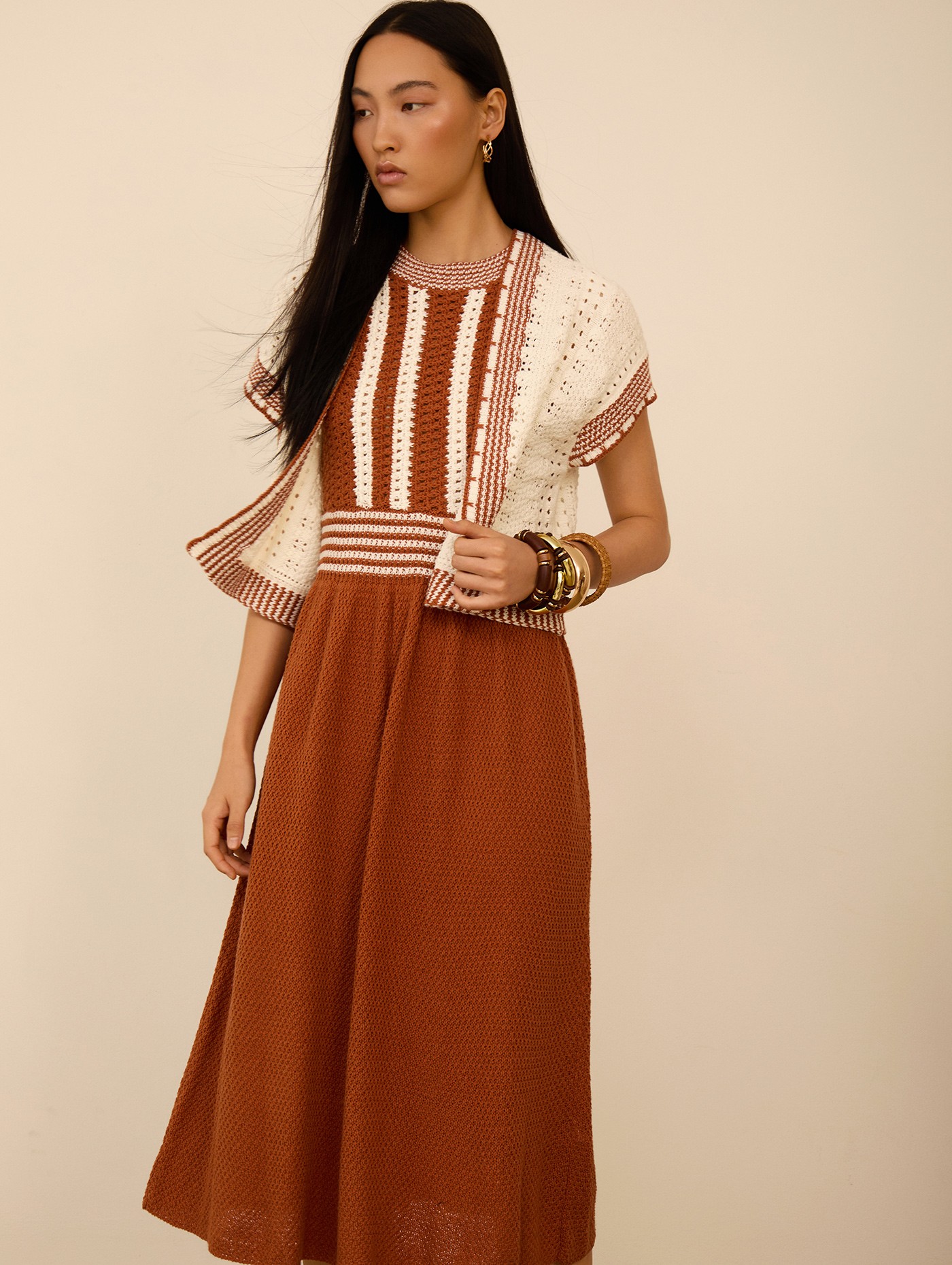 Vestido de punto bicolor 2