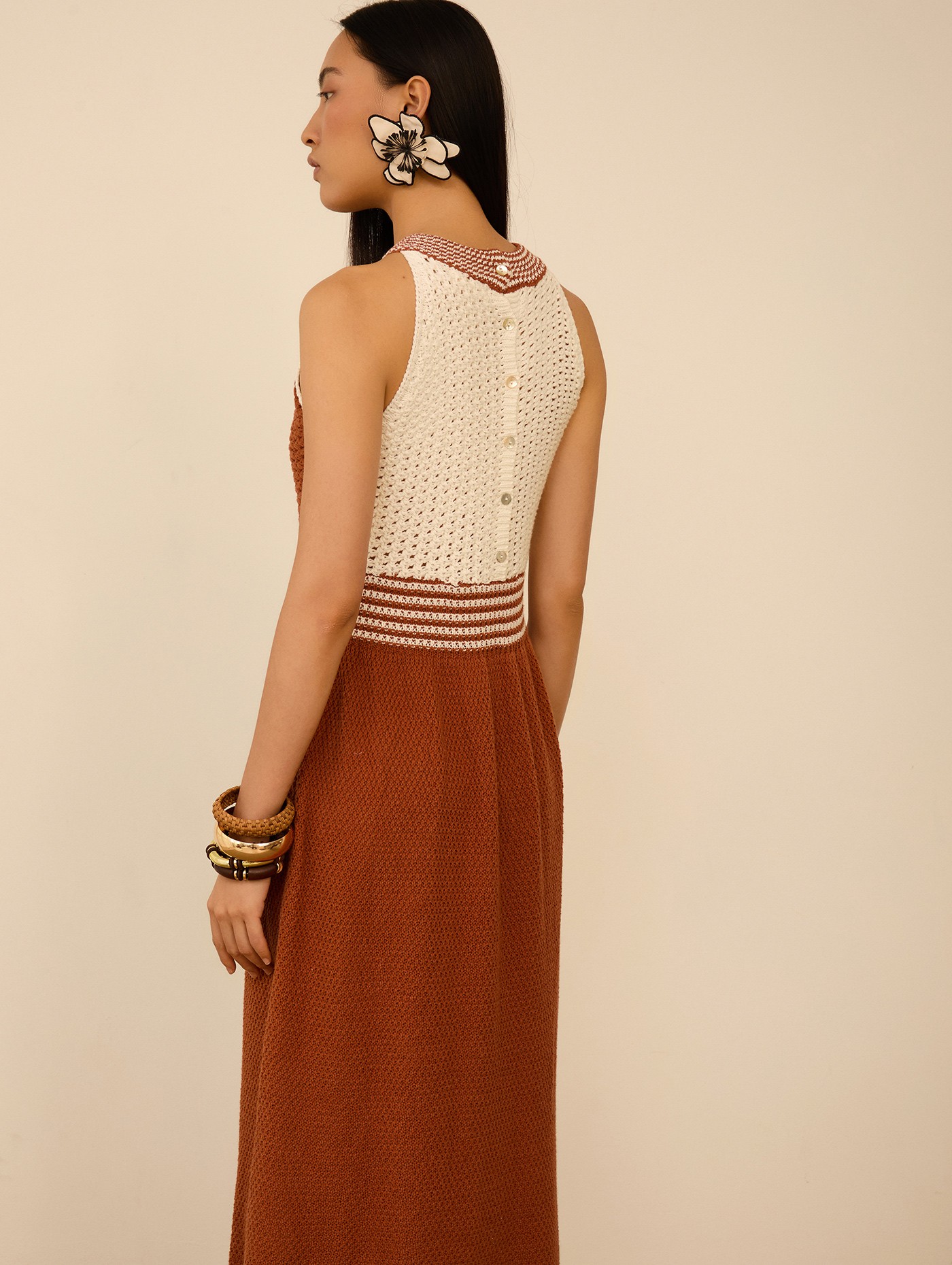 Vestido de punto bicolor 7