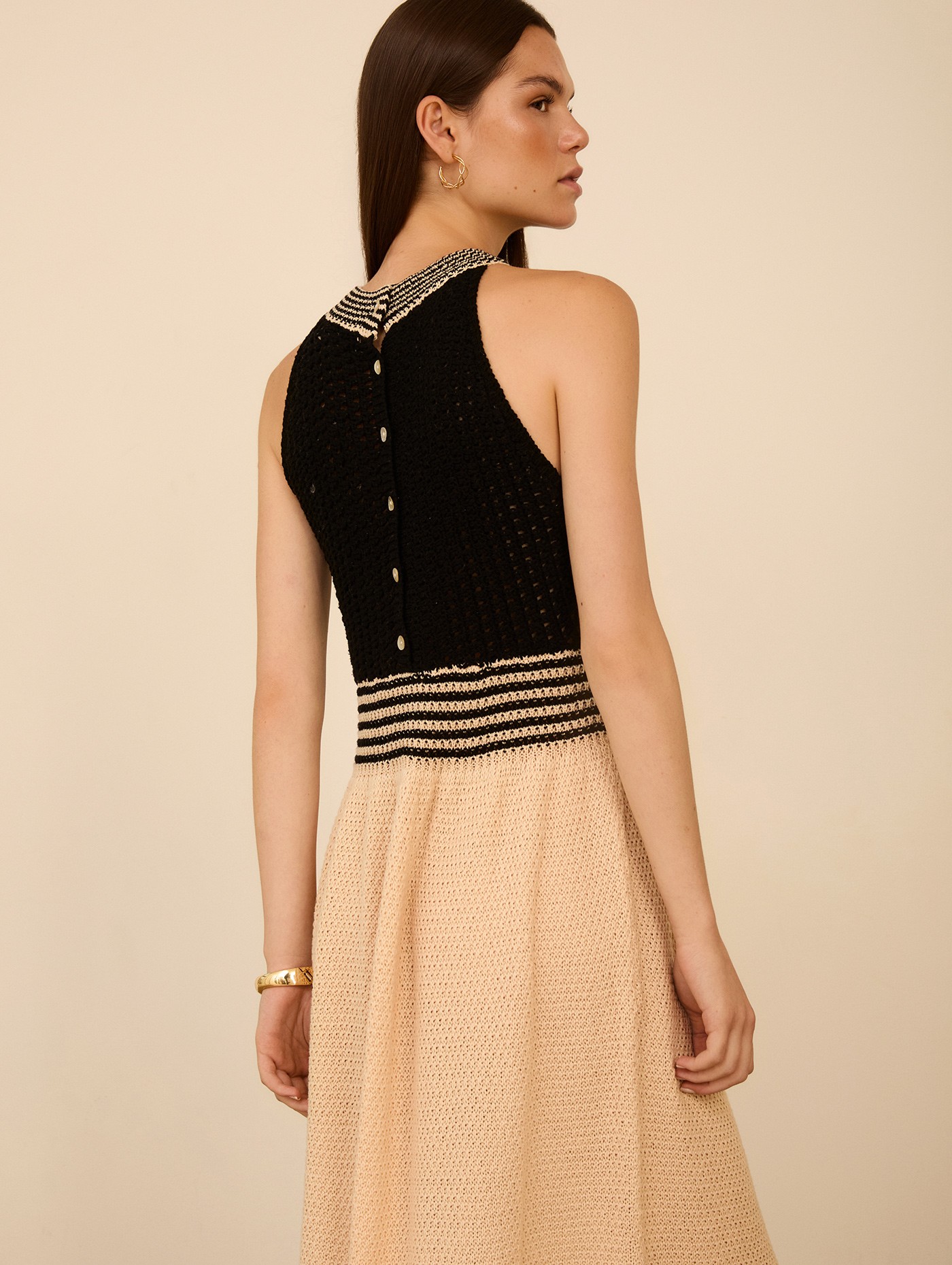 Vestido de punto bicolor 1