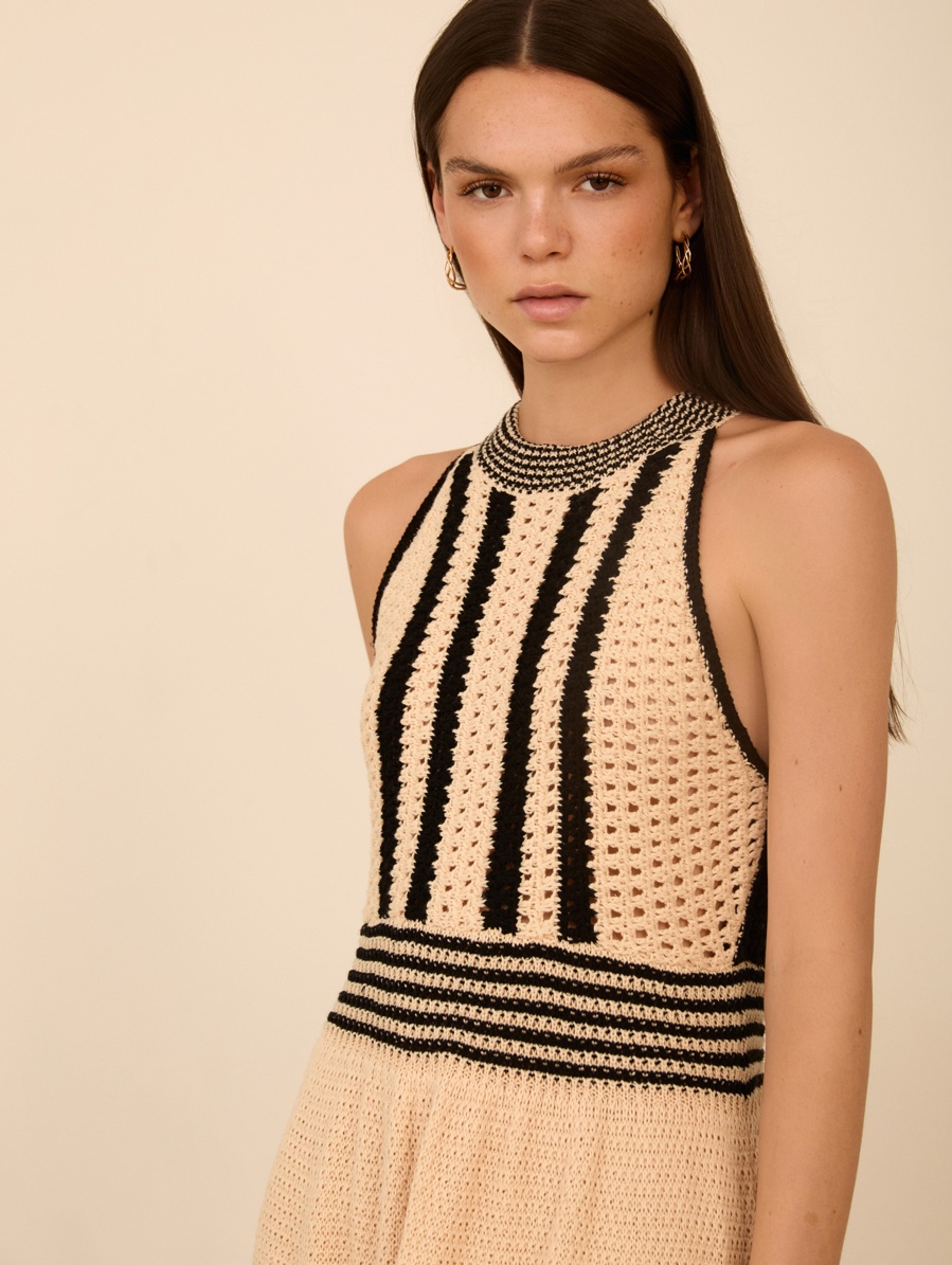 Vestido de punto bicolor