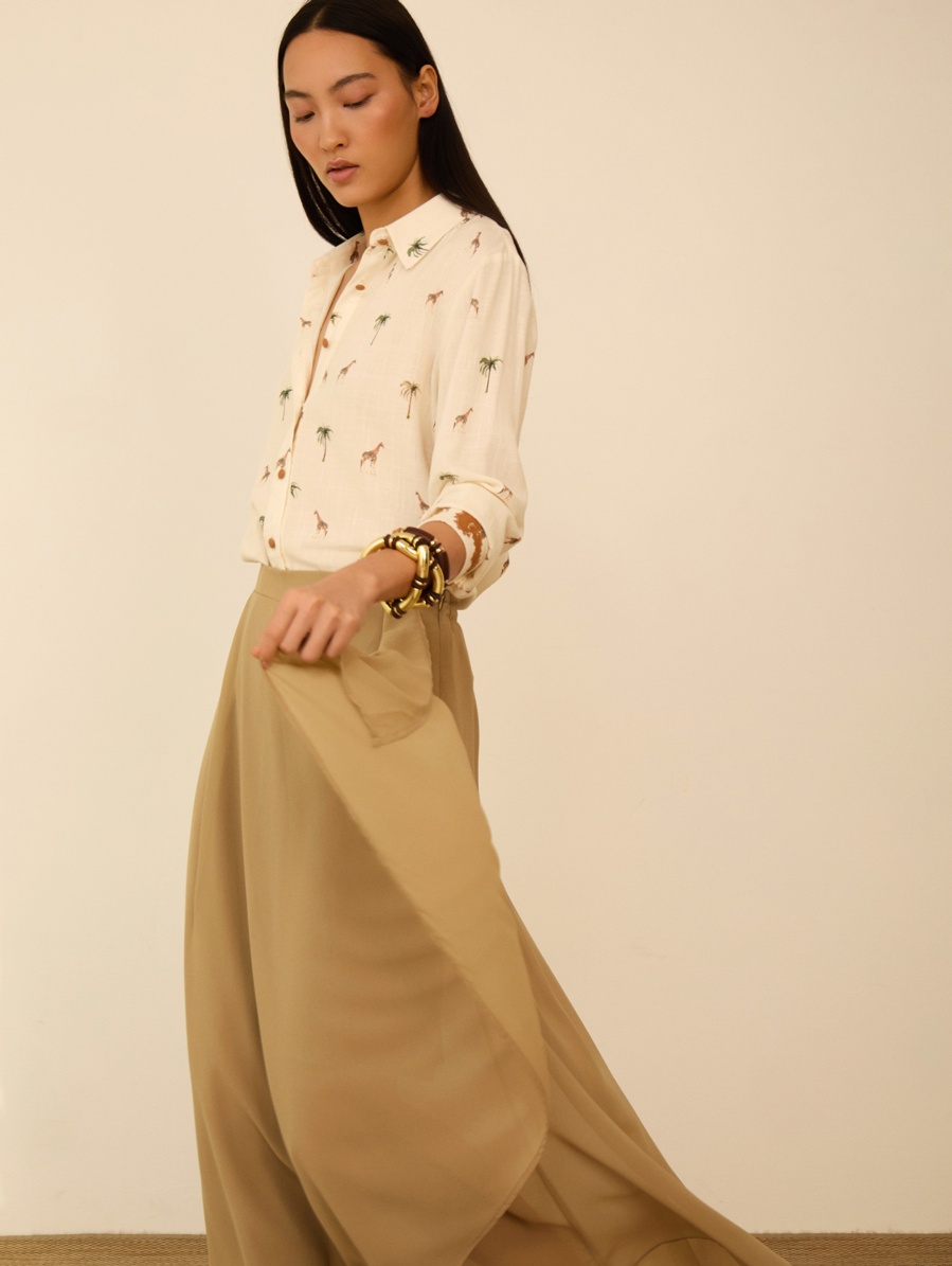 Falda-pantalón de gasa