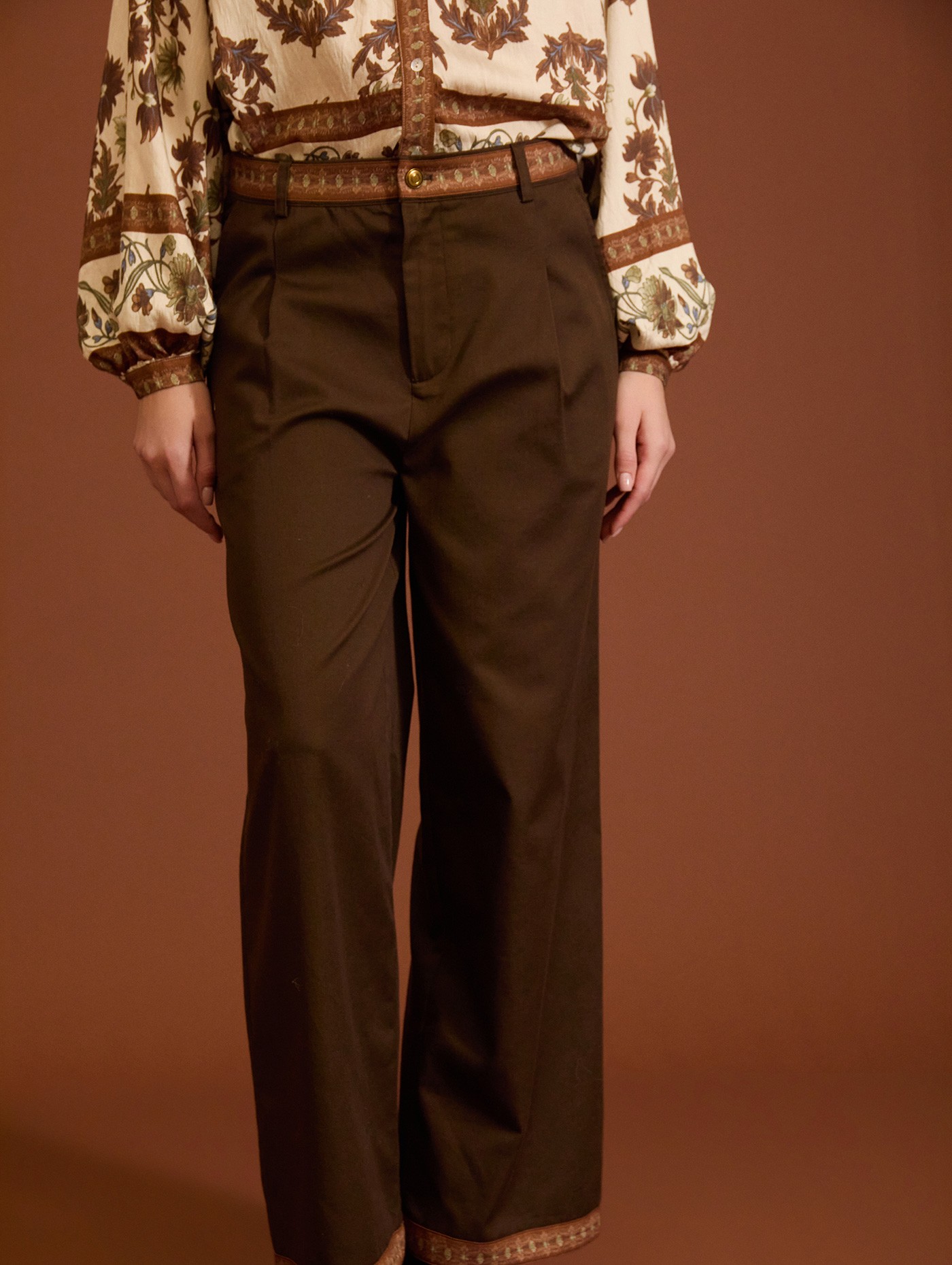 Pantalones rectos de lona