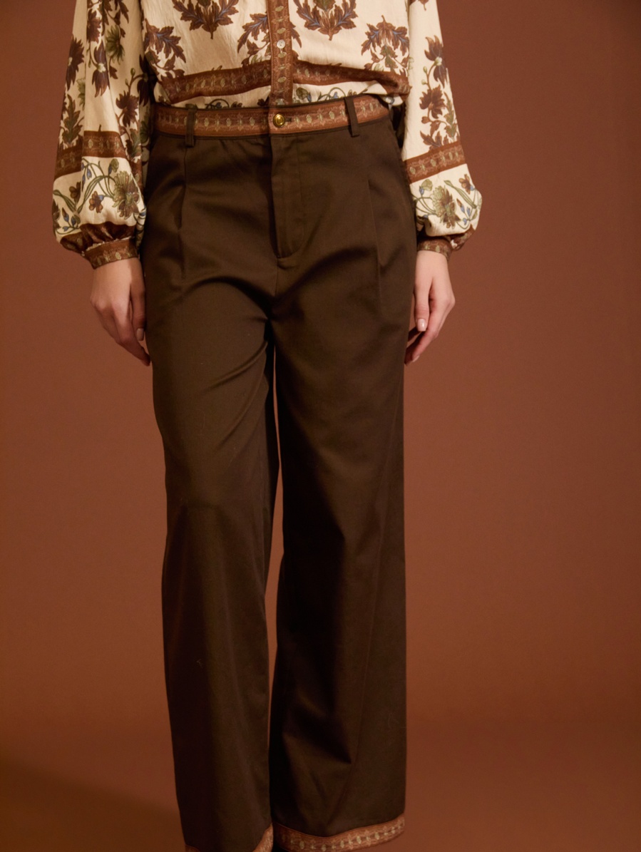 Pantalones rectos de lona