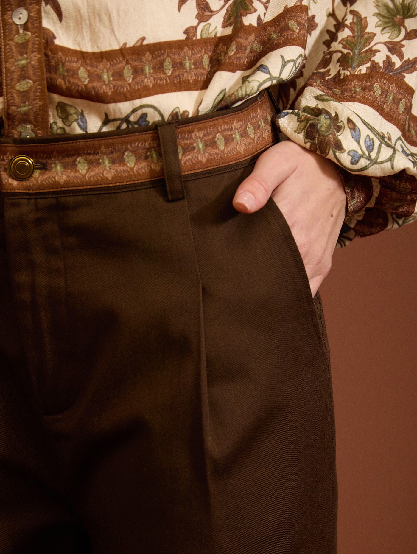 Pantalón recto de lona