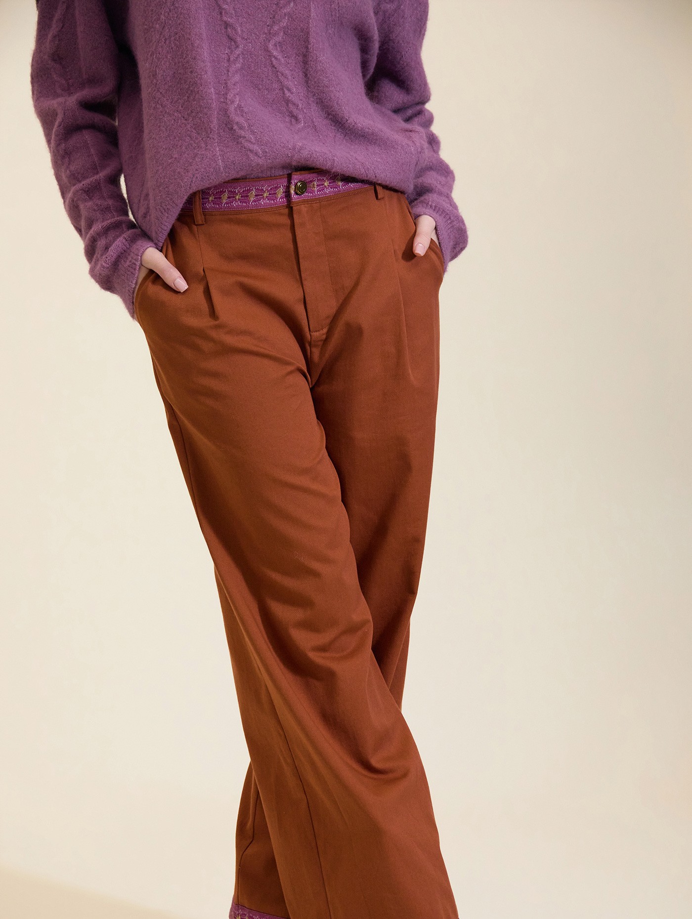 Pantalón recto de lona