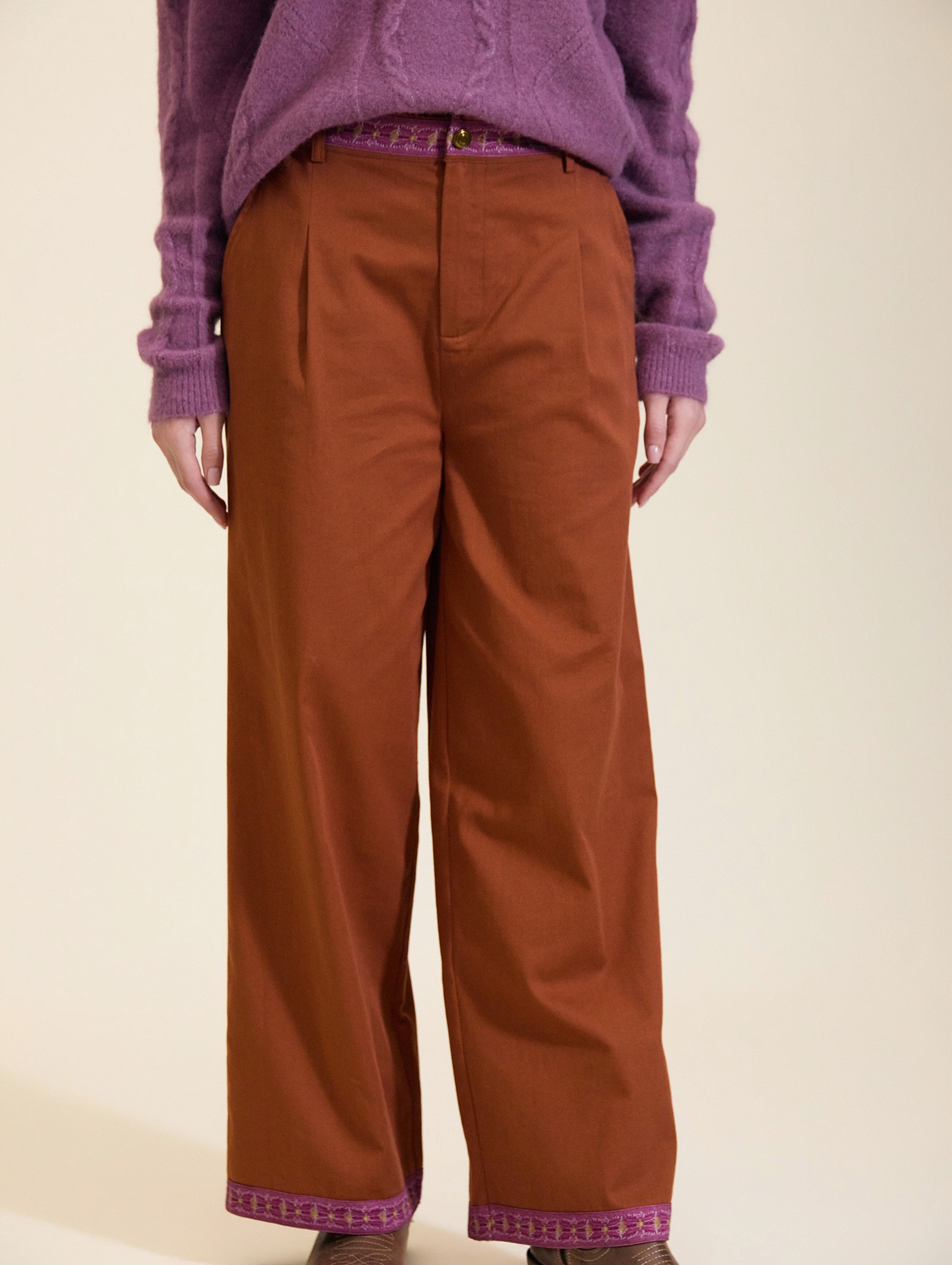 Pantalón recto de lona