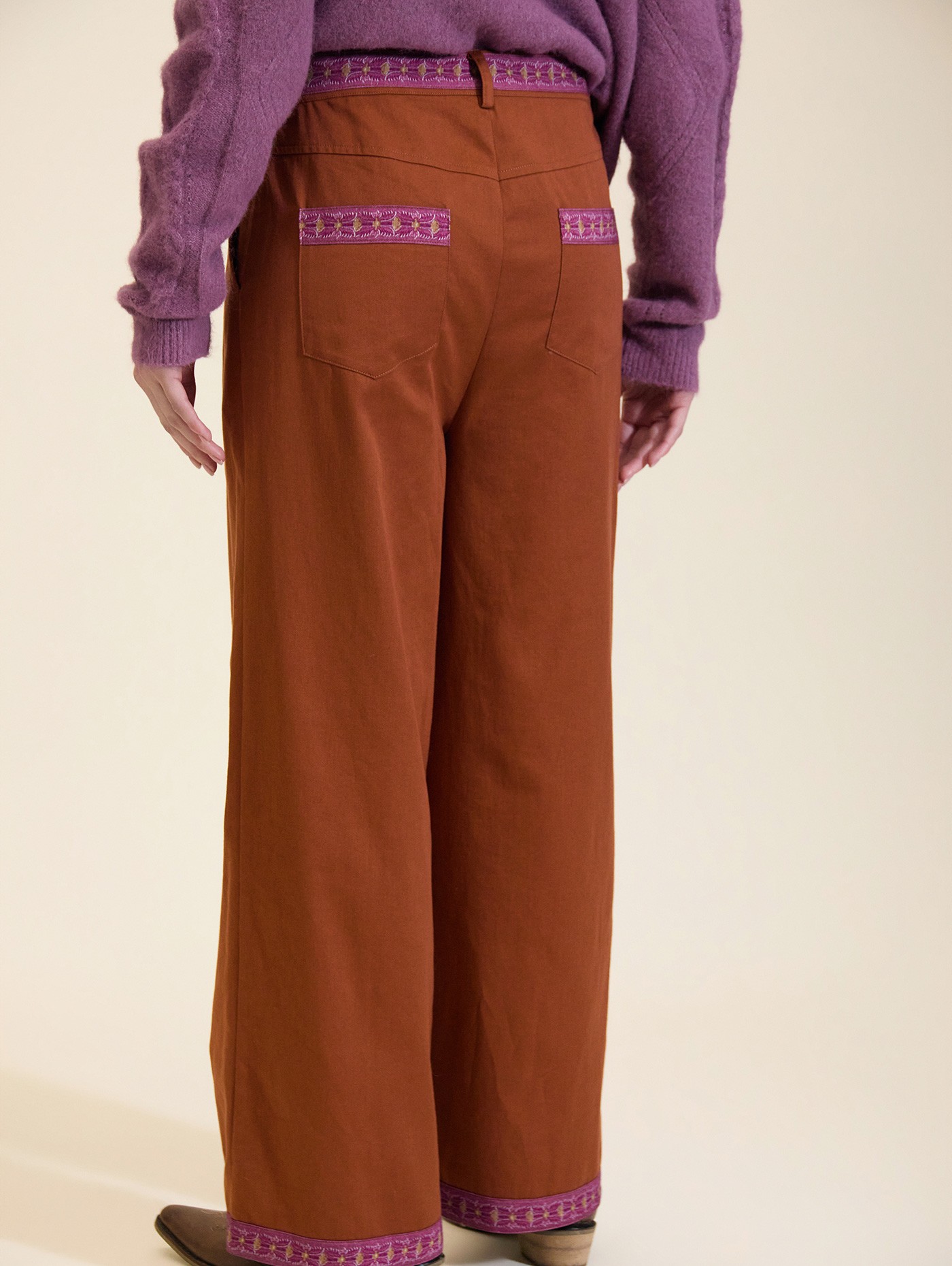 Pantalón recto de lona