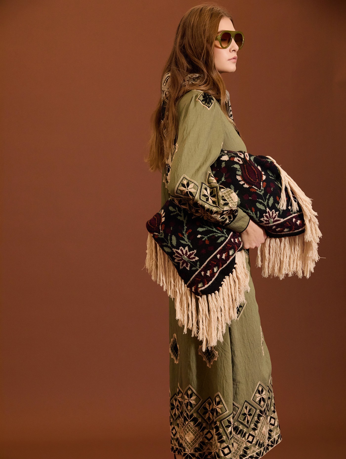 Embroidered ethnic shirt dress 4