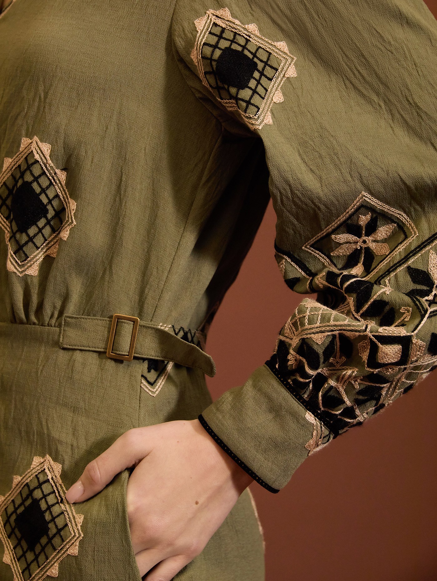 Embroidered ethnic shirt dress 1