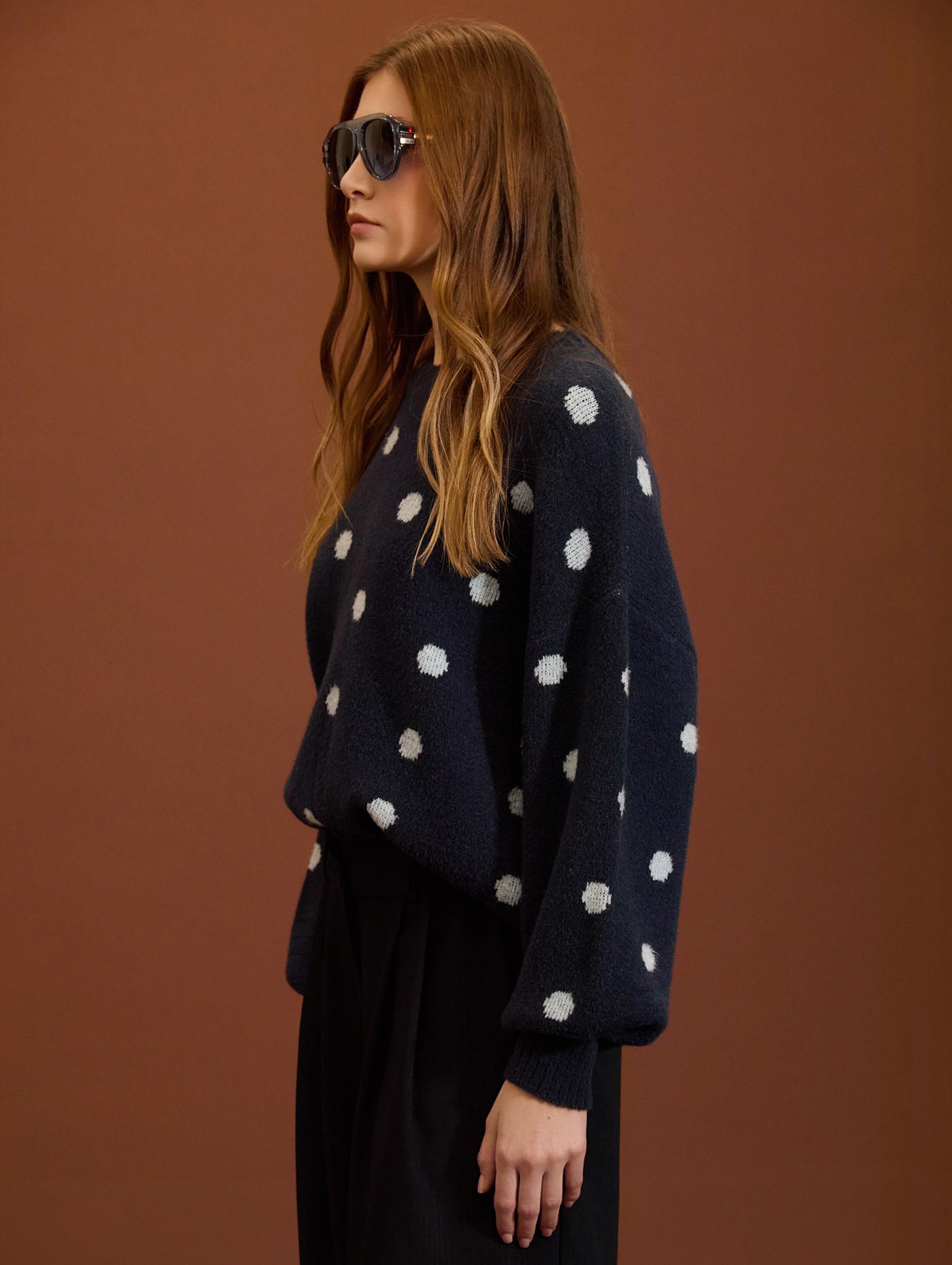 Jersey jacquard de lunares