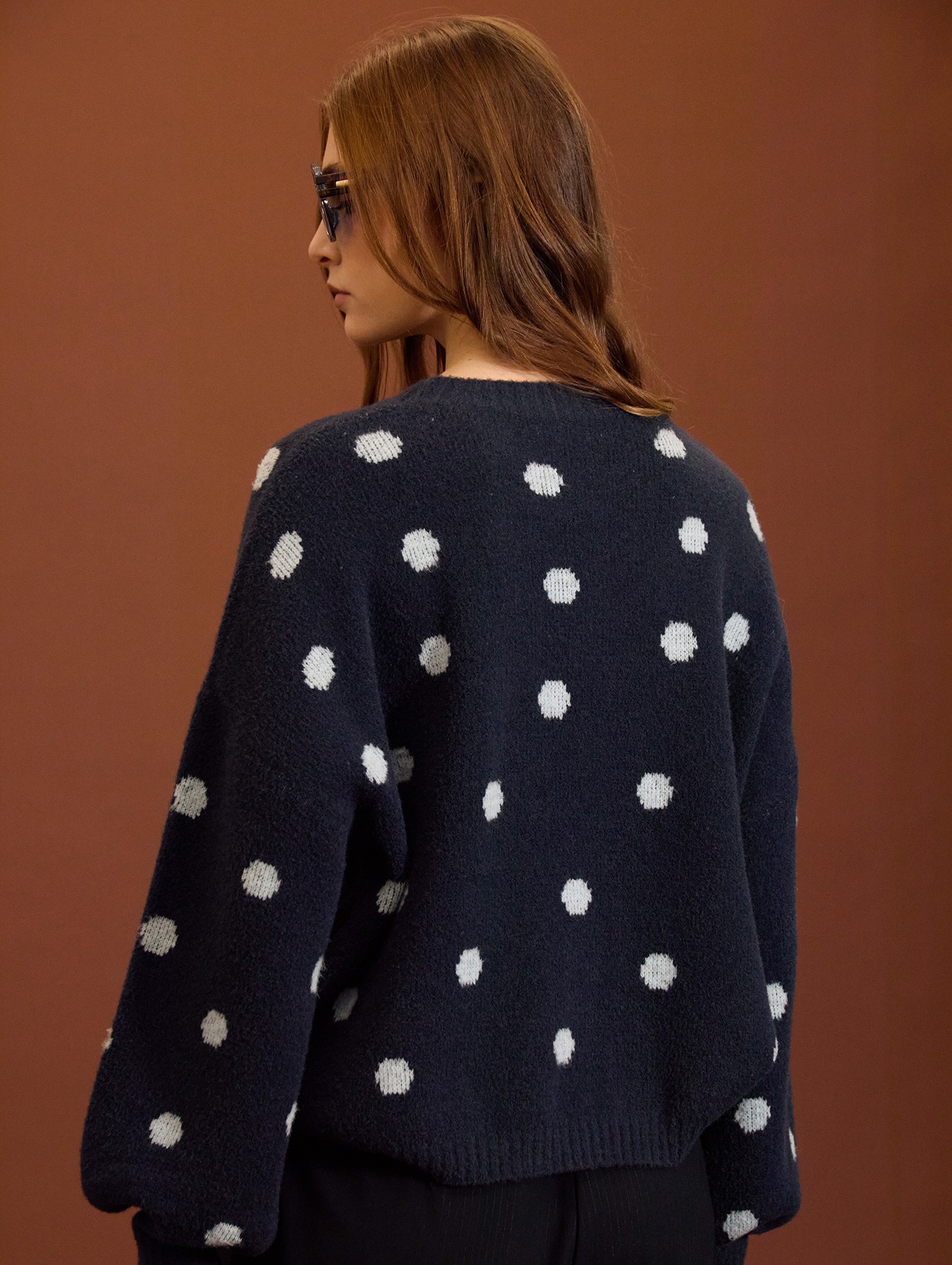 Jersey jacquard de lunares