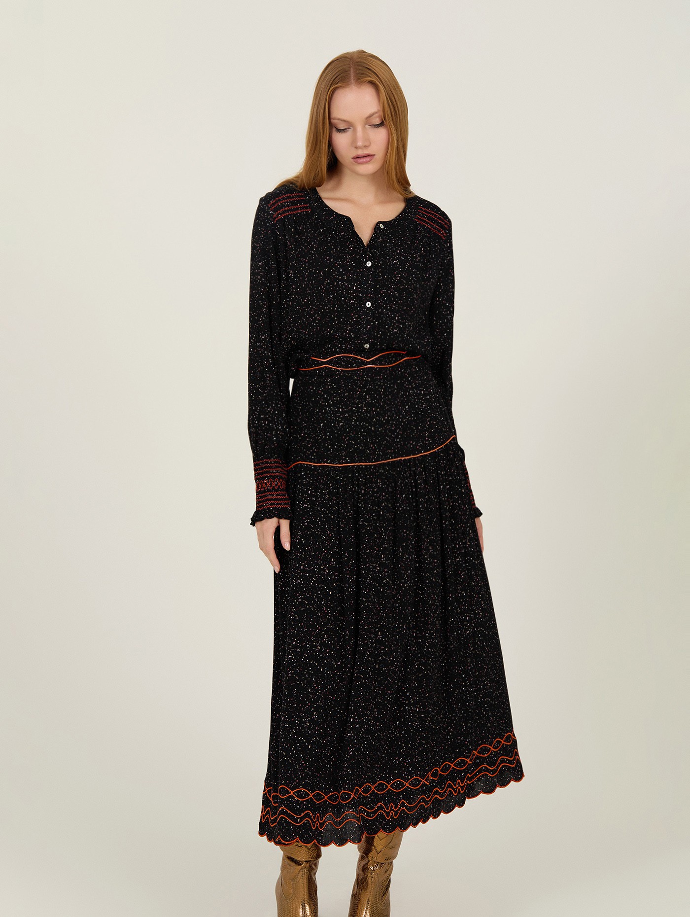 Blusa estampada con smock 4