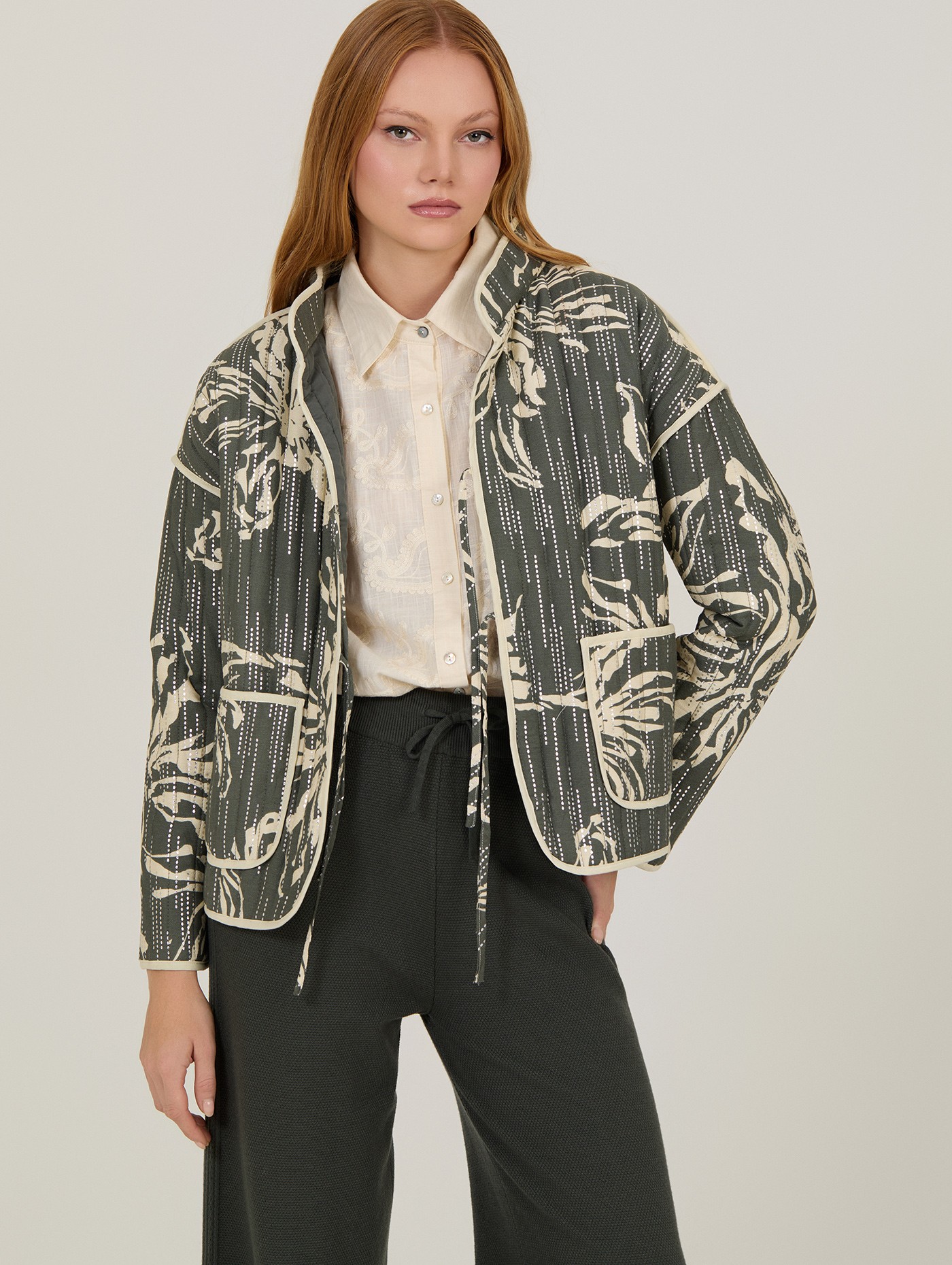 Chaqueta estampada guateada