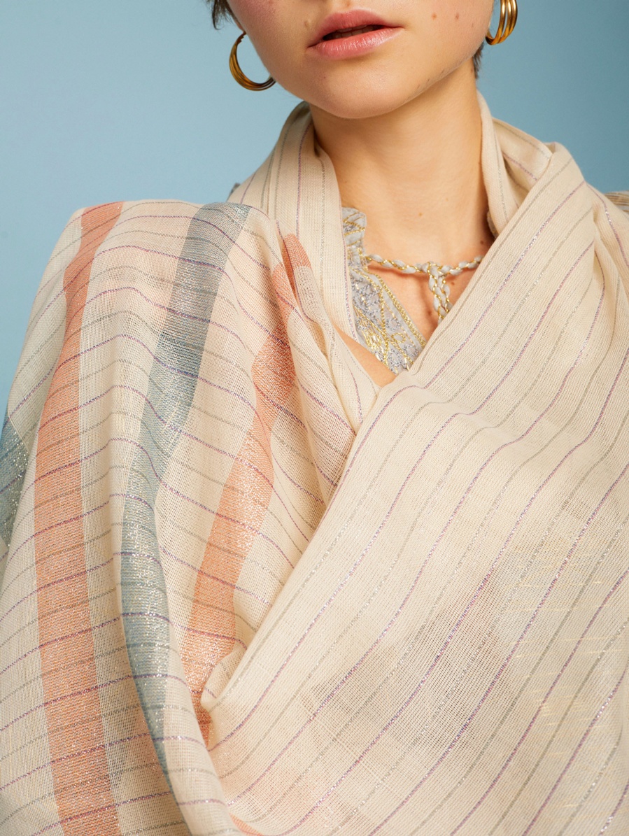 Lurex striped foulard