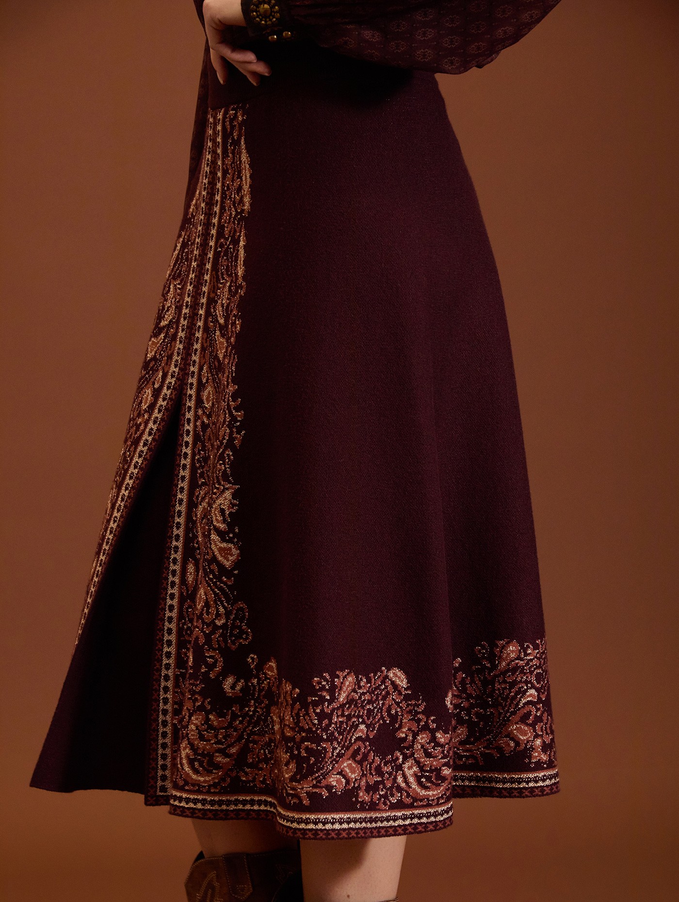 Lurex knit skirt