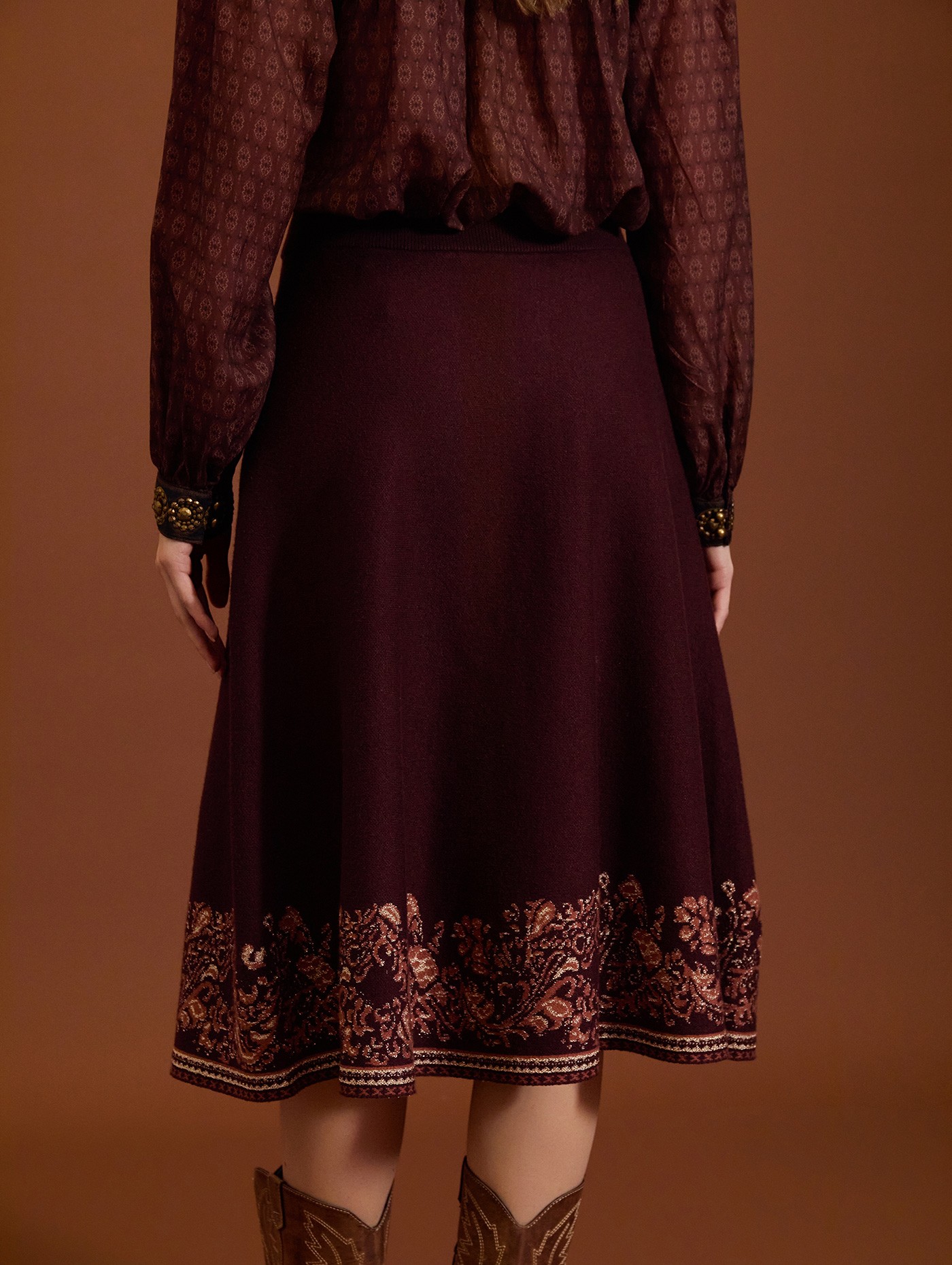 Lurex knit skirt