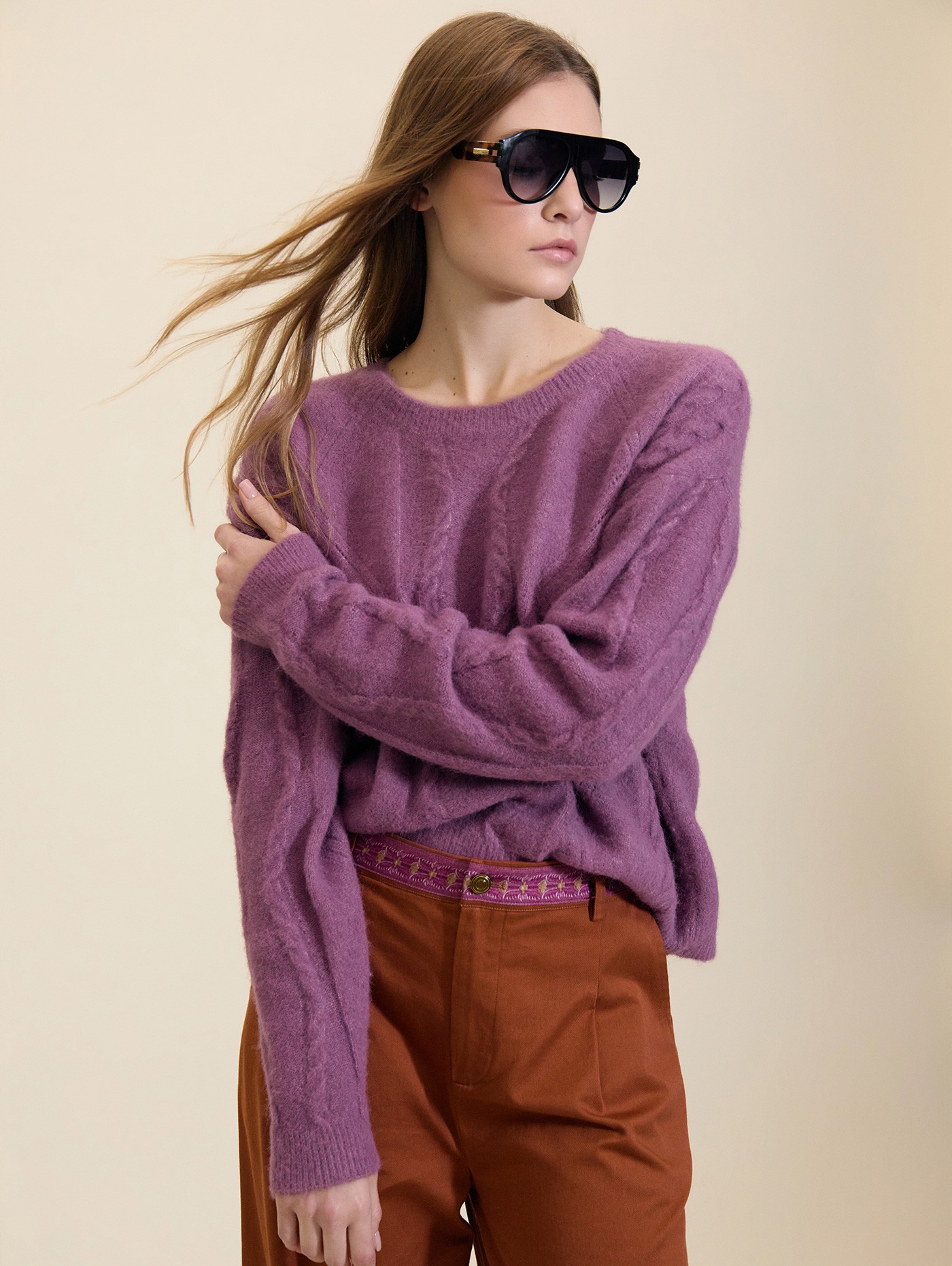 Jersey con textura de trenzas