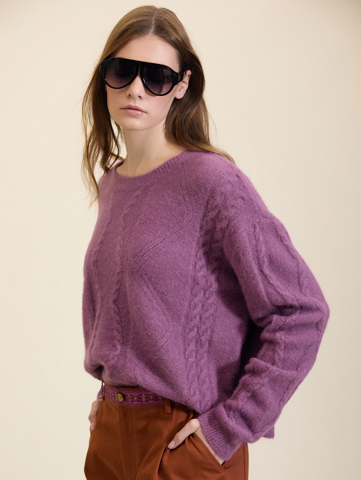 Jersey con textura de trenzas