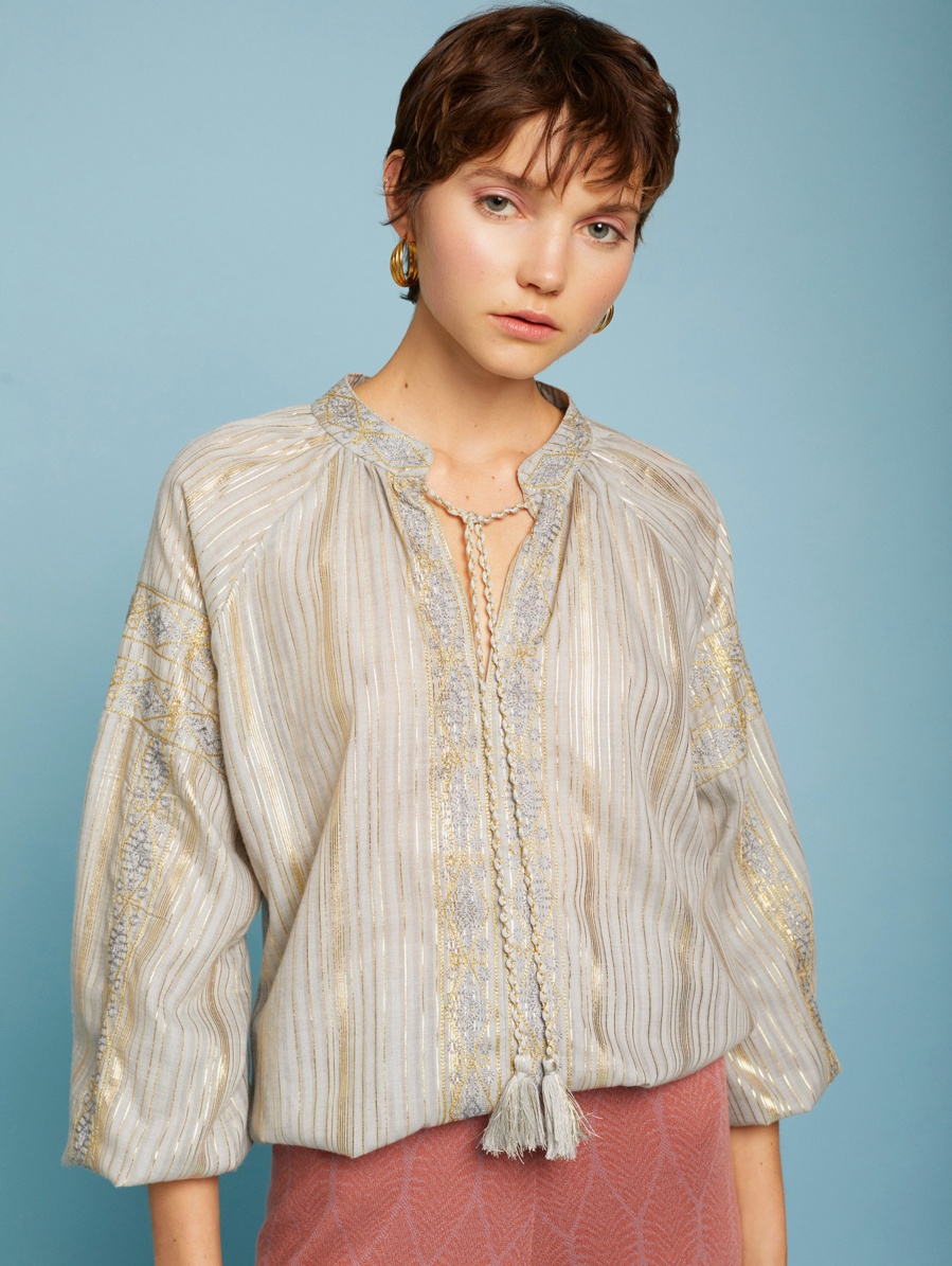 Gold embroidered blouse