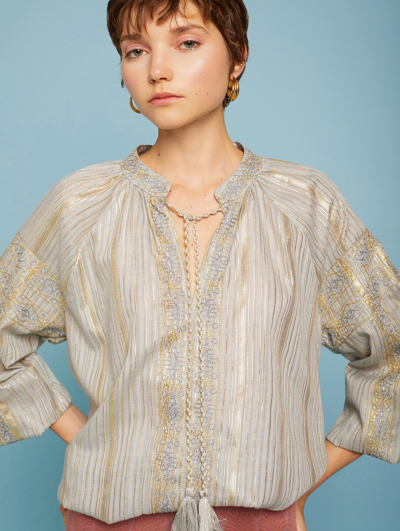 Gold embroidered blouse 1